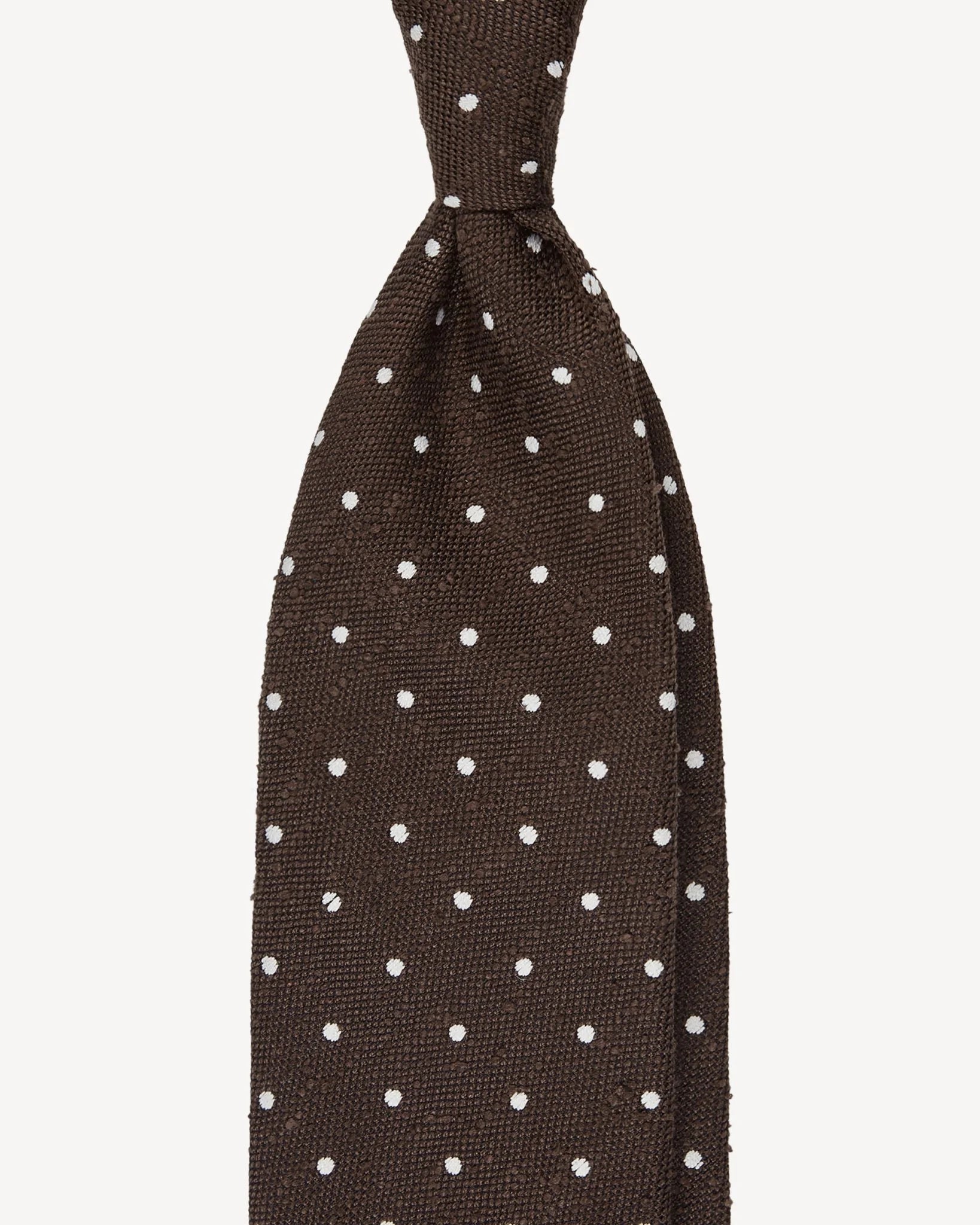 Tie in brown-white-navy striped