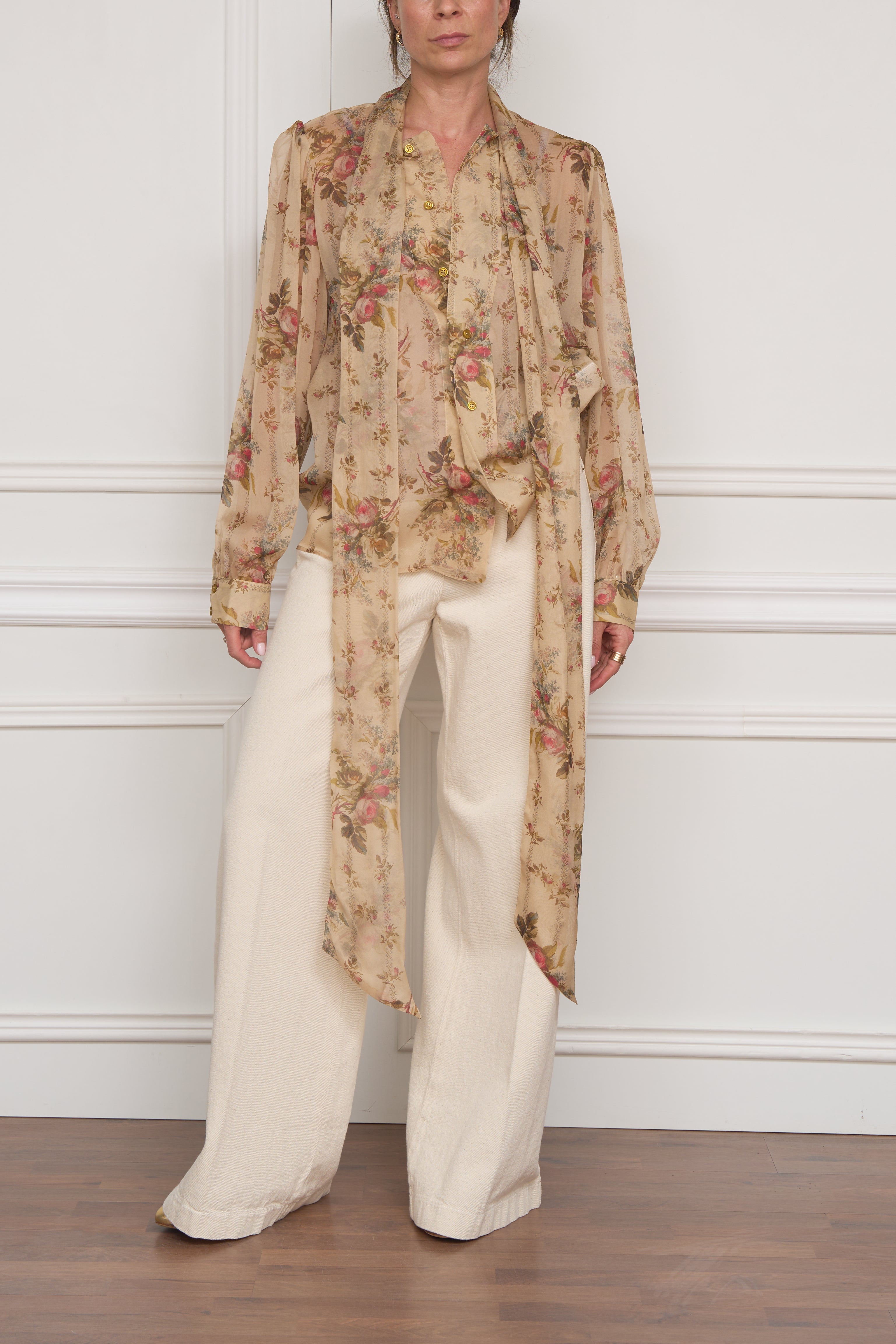 Seidenbluse in beige