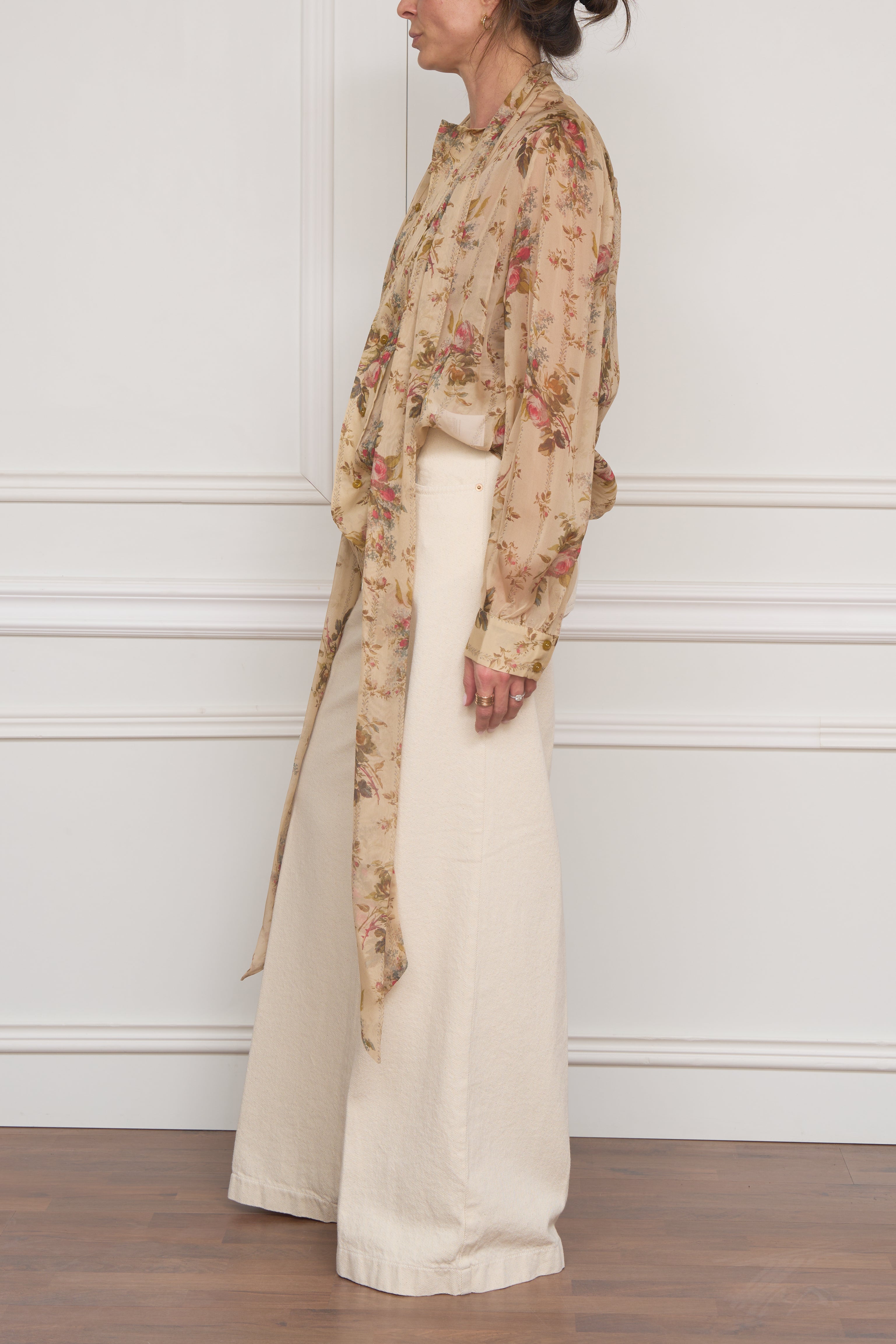 Seidenbluse in beige