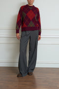 patterned burgundy cashmere sweater