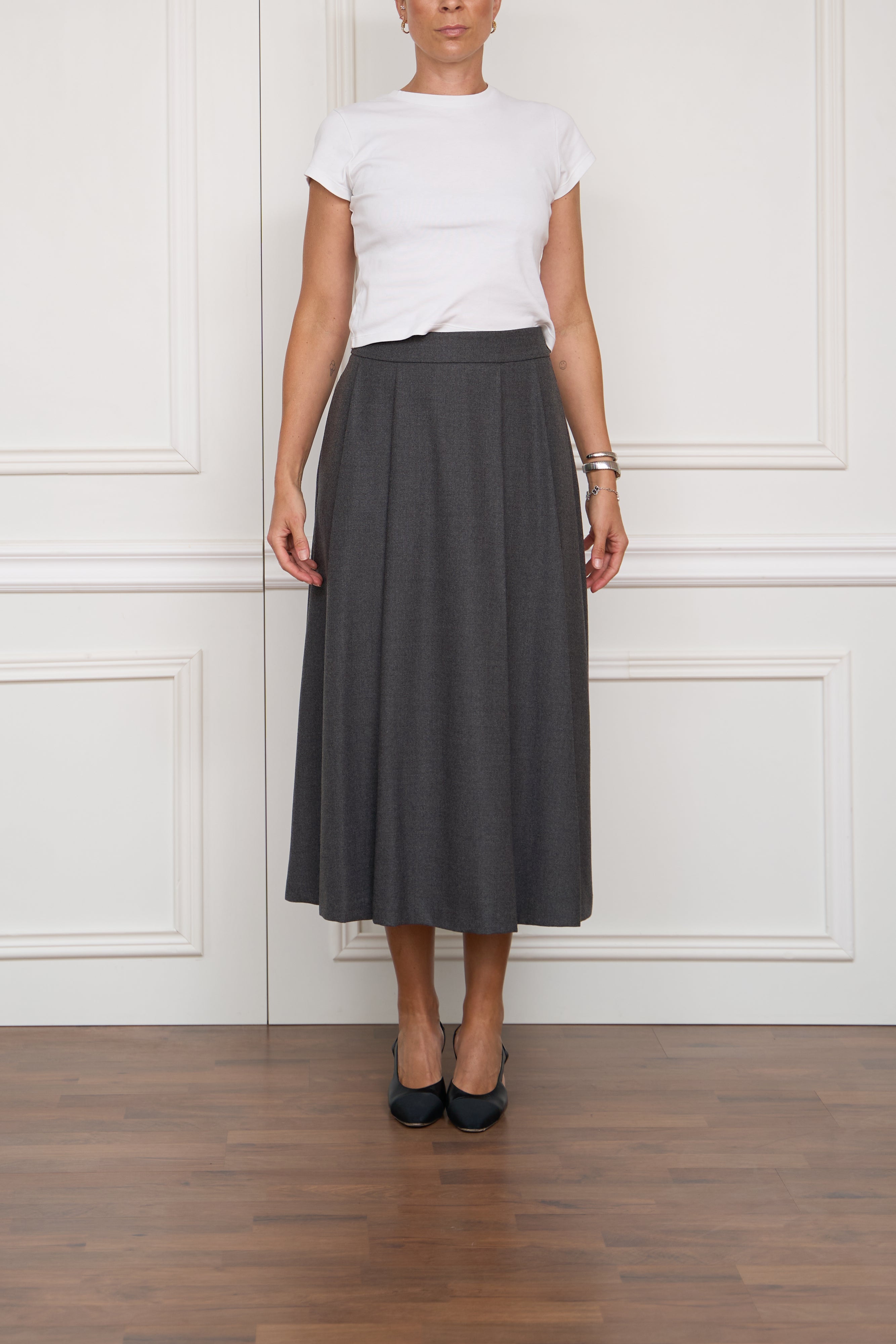 Straight trousers with button details in dark blue