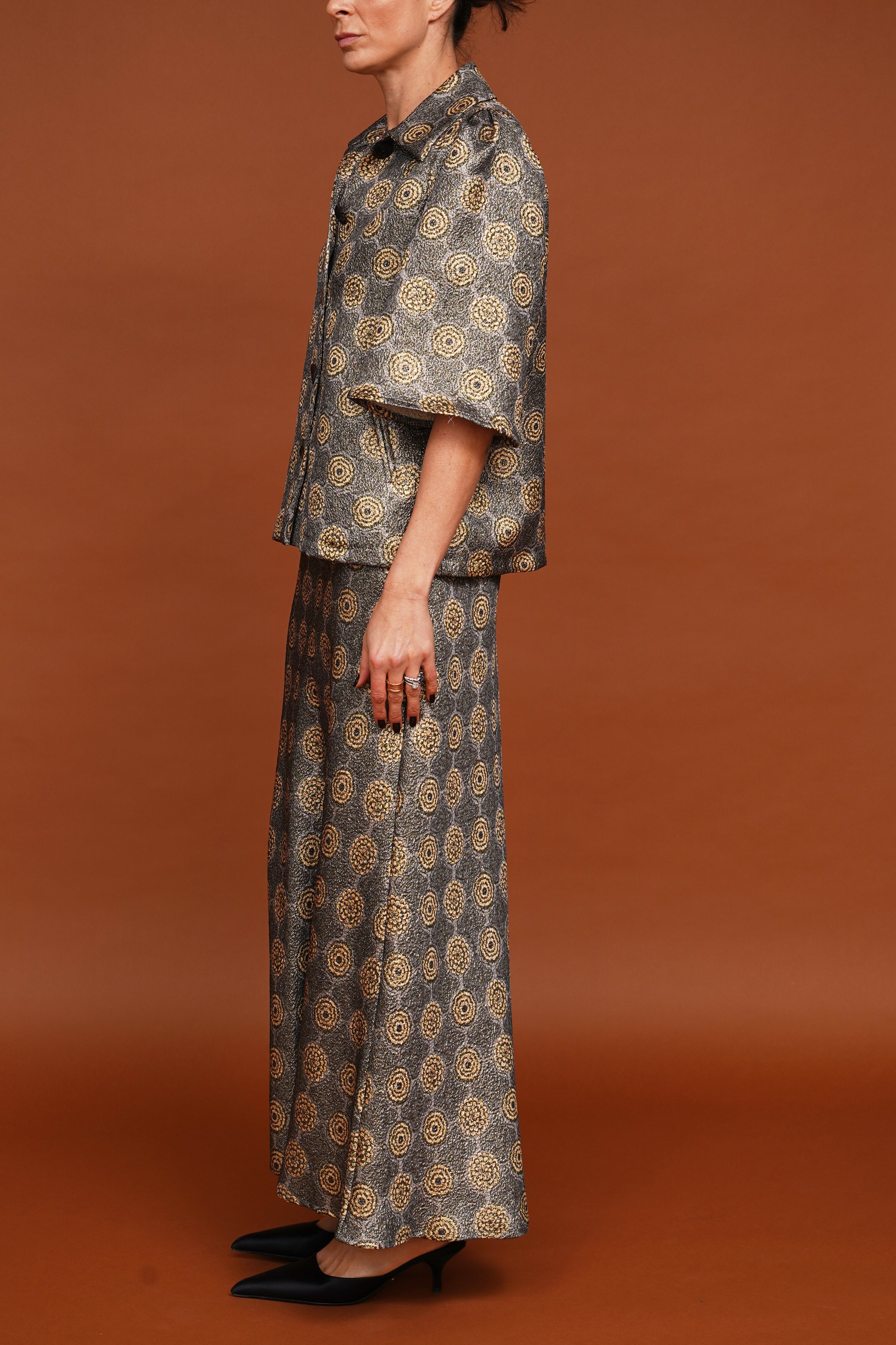 Kurzärmlige Hemdbluse in multi