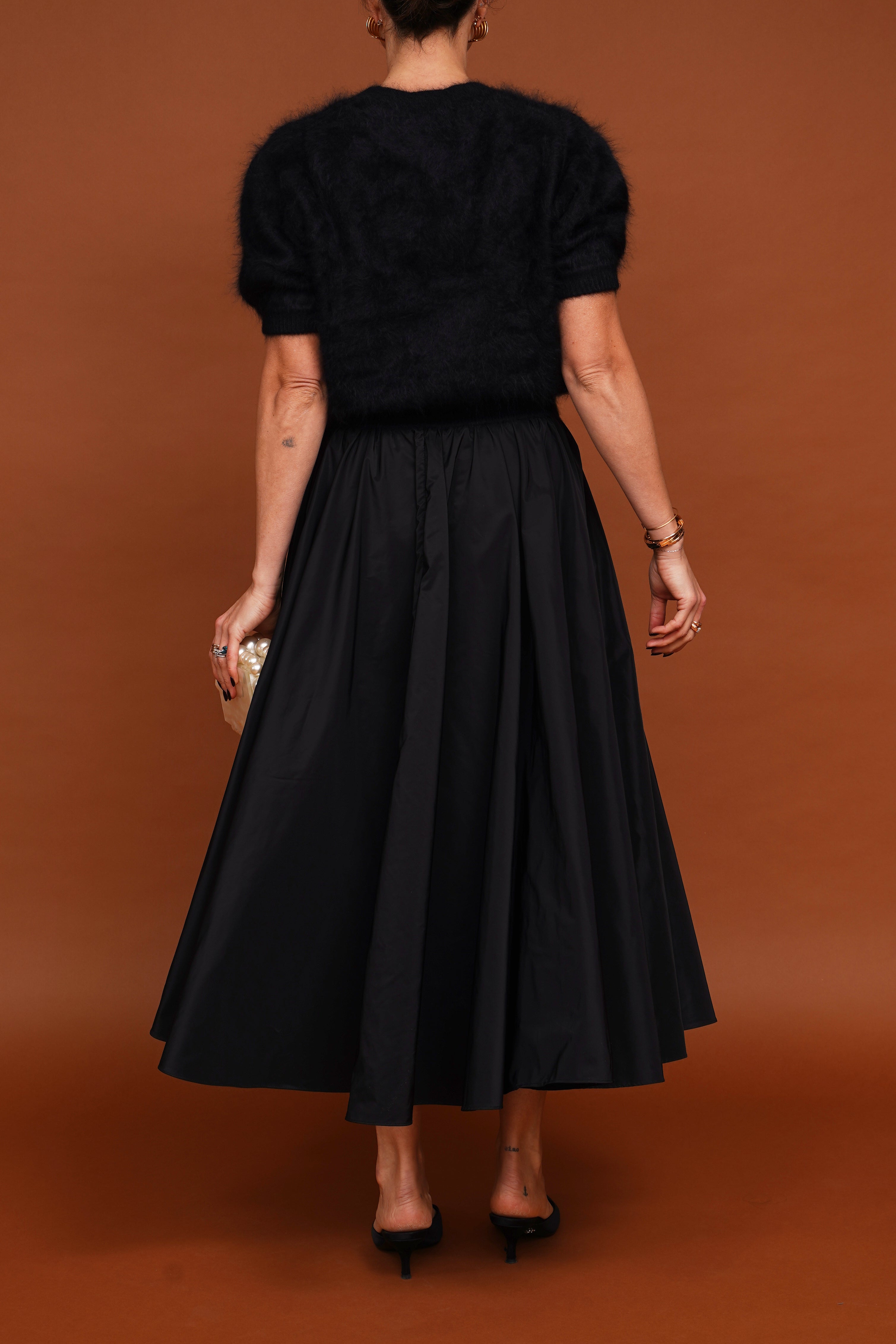 Kaschmir-Kurzarmpullover 'Juniper' in schwarz