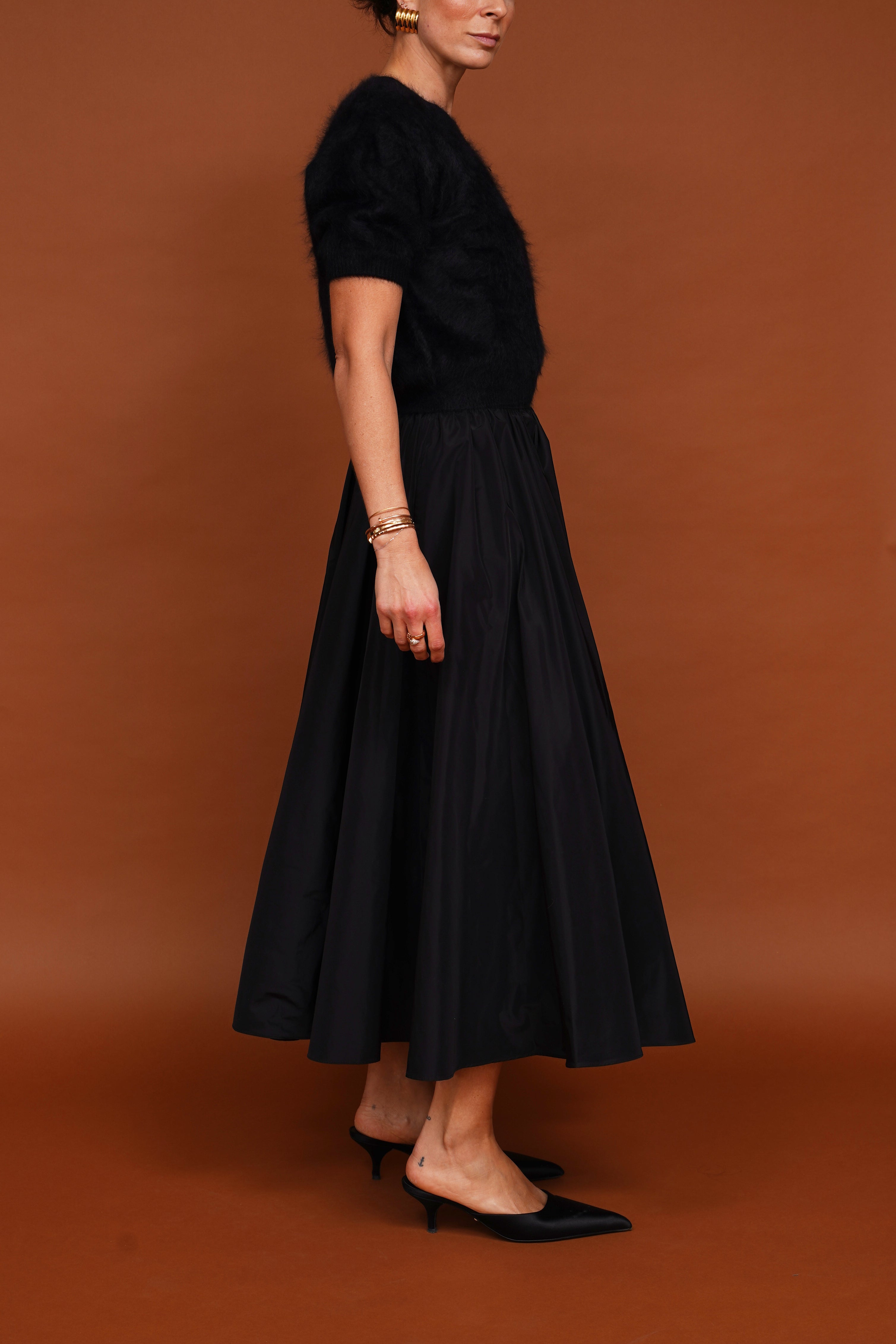 Kaschmir-Kurzarmpullover 'Juniper' in schwarz