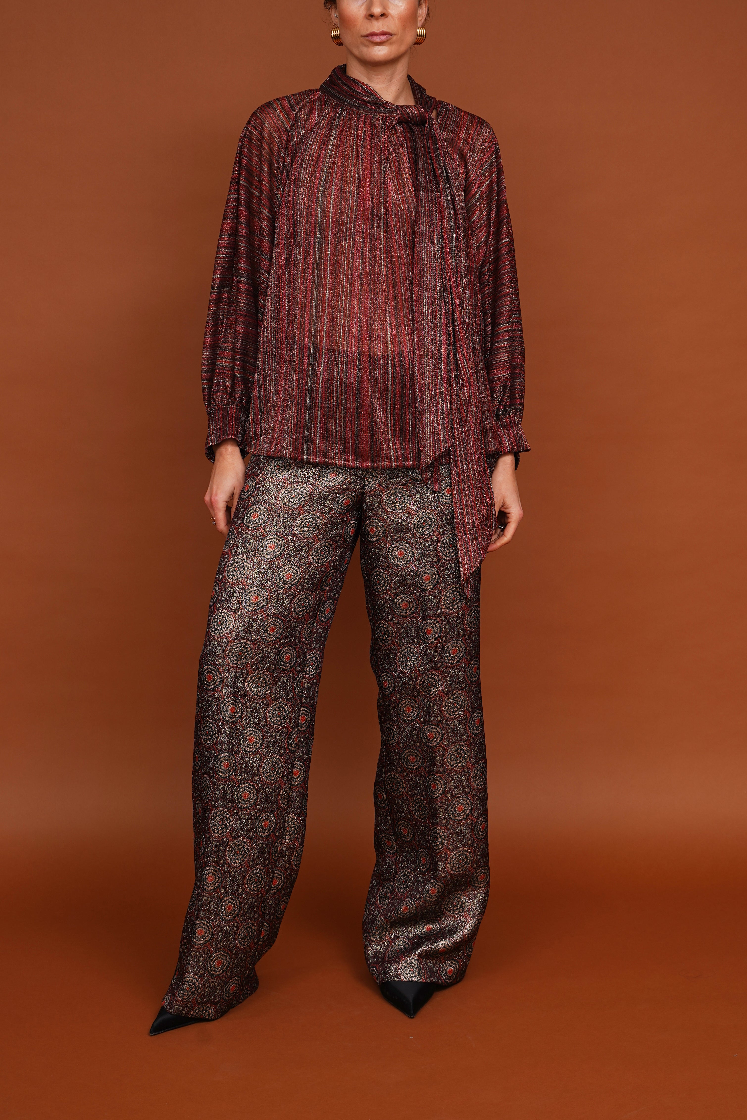 Glitzerende Schluppenbluse in multi