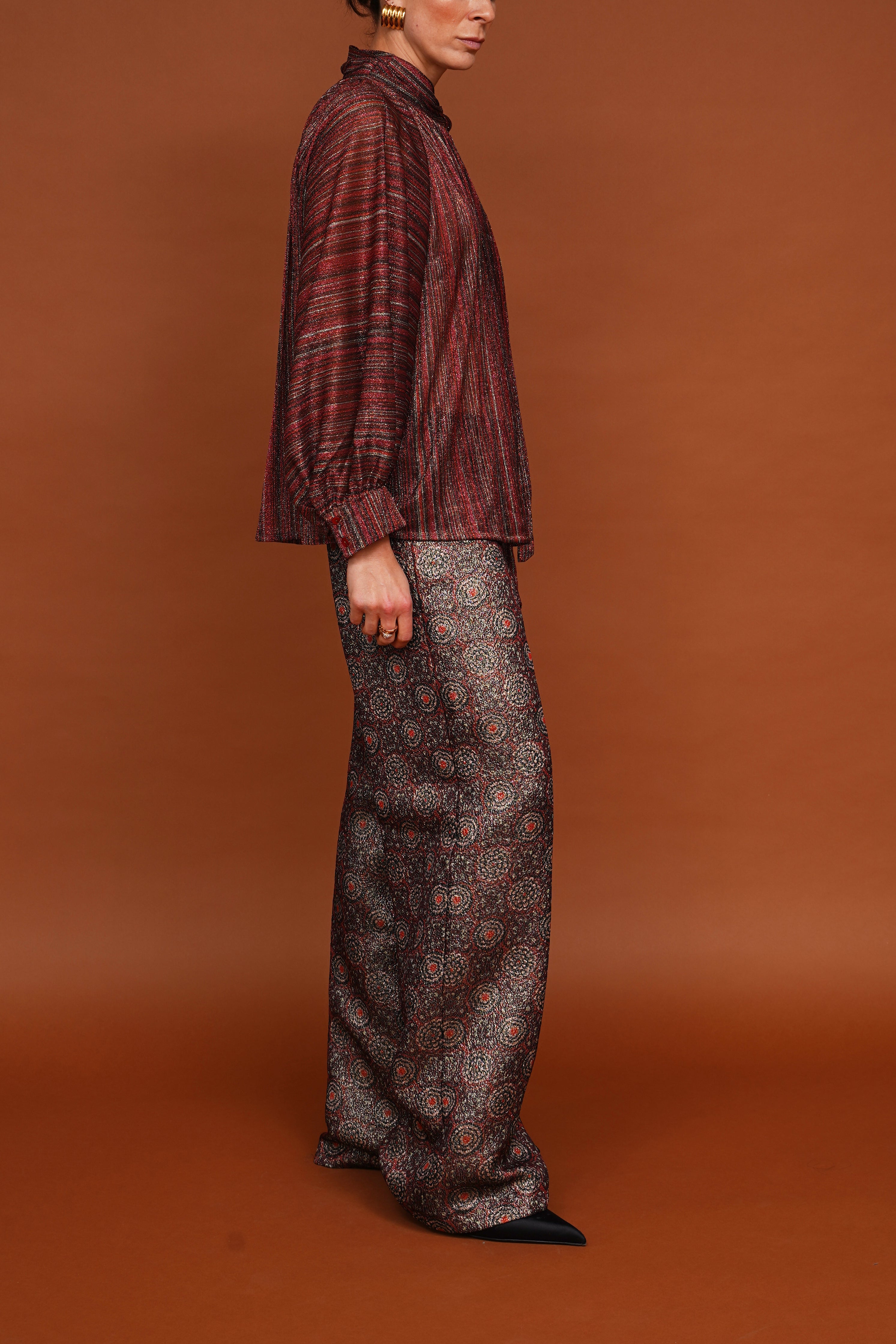 Glitzerende Schluppenbluse in multi