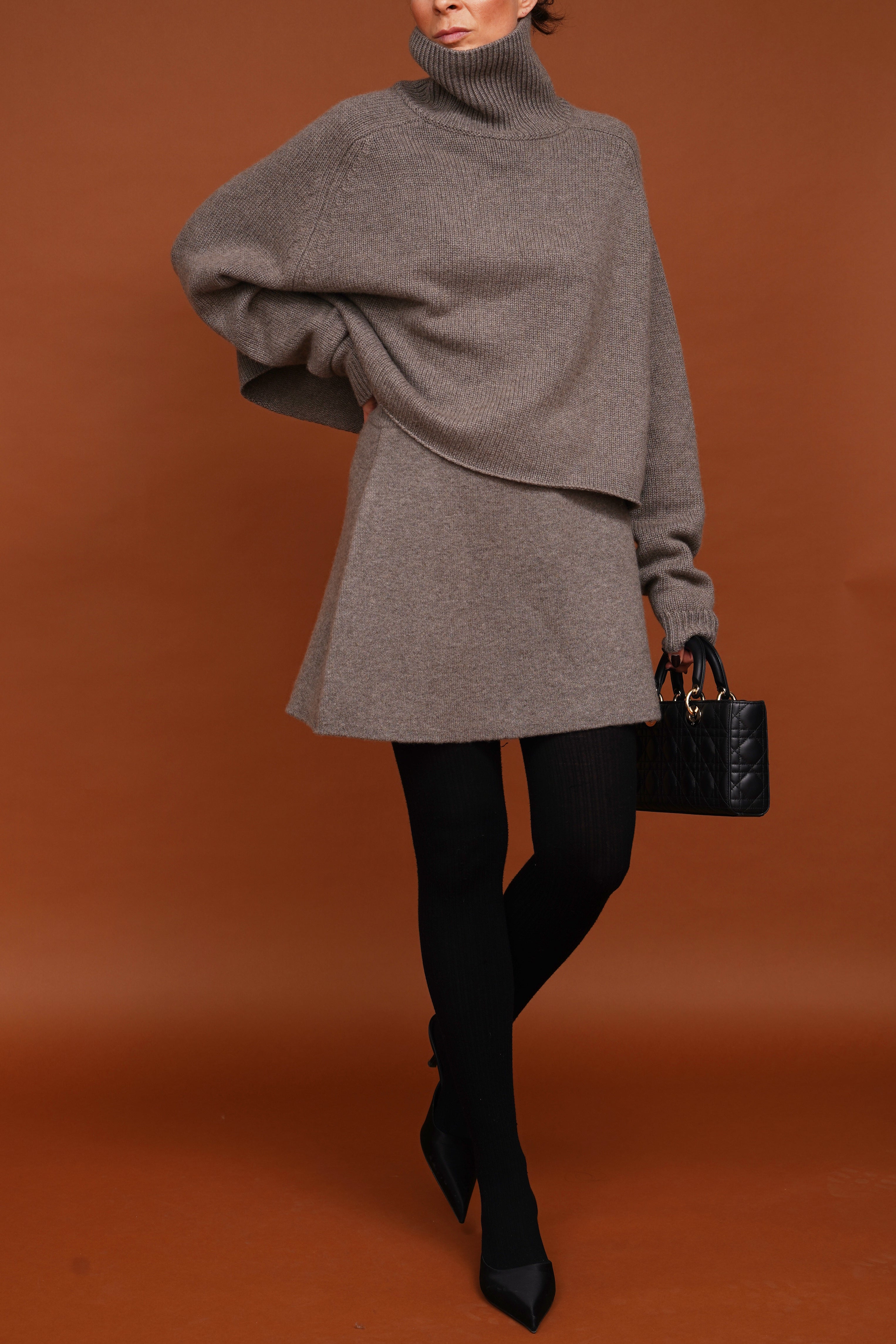 Kaschmir-Strickrock 'Clare' in taupe