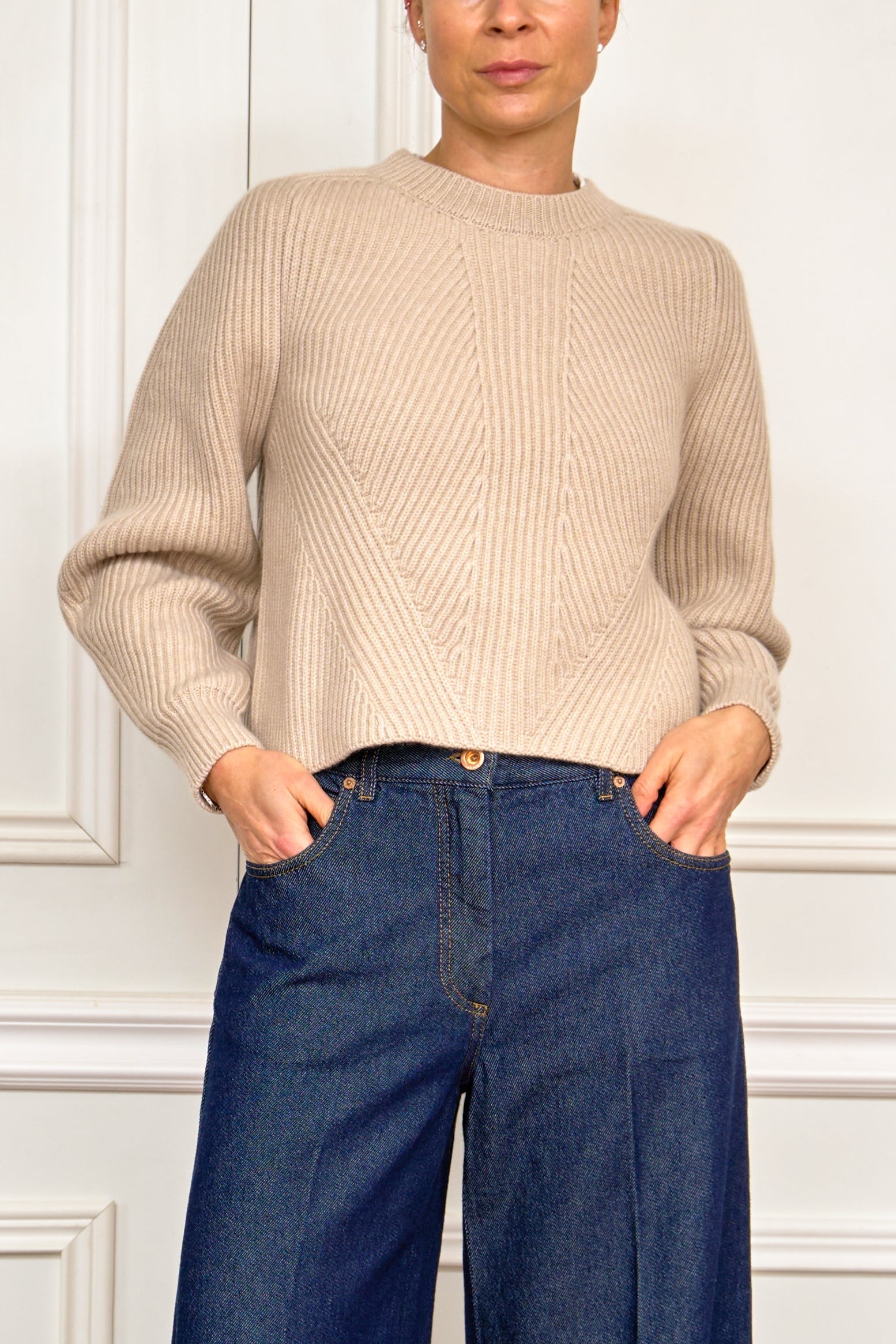 Kaschmir-Pullover in beige