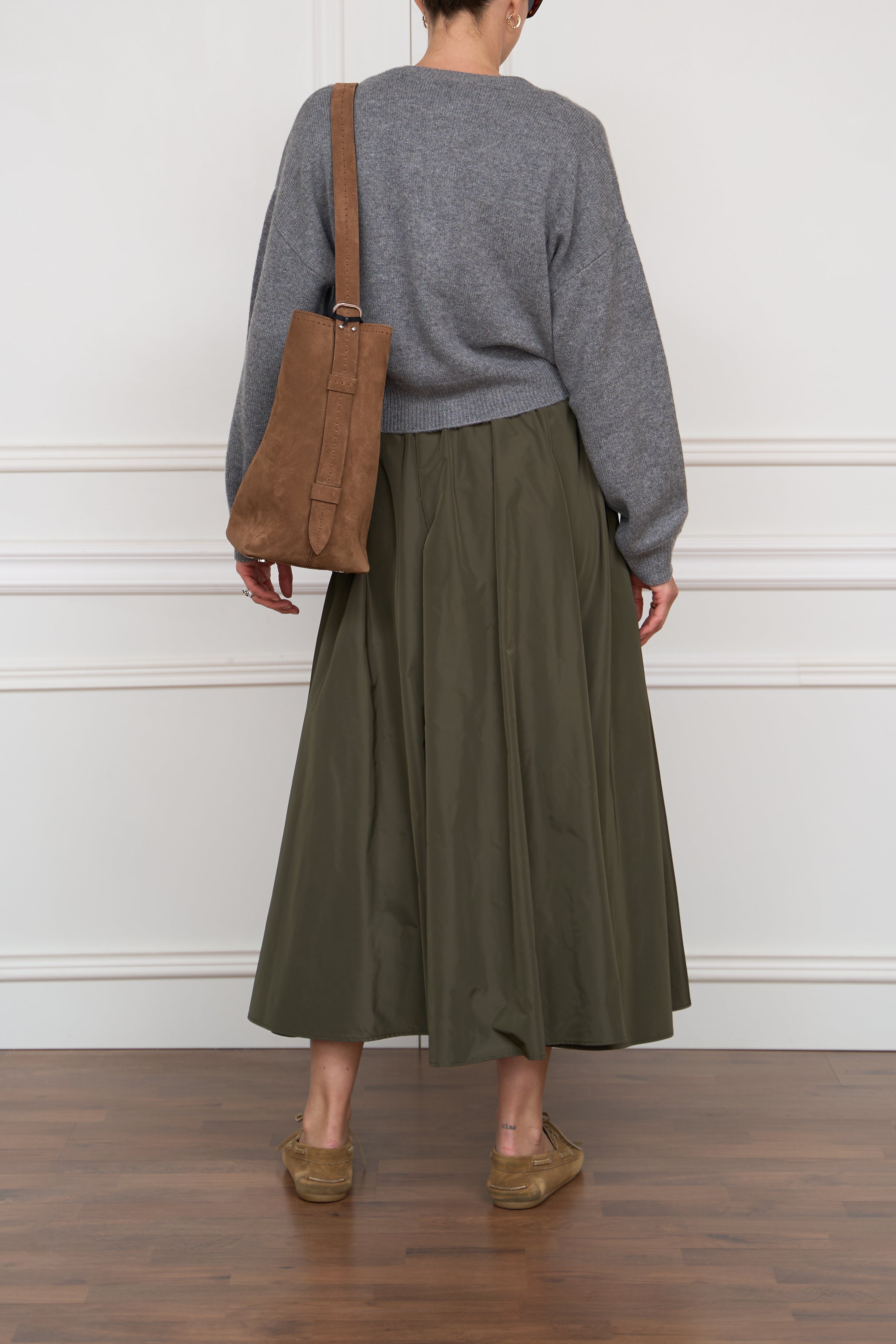Kaschmir-Strickjacke in grau