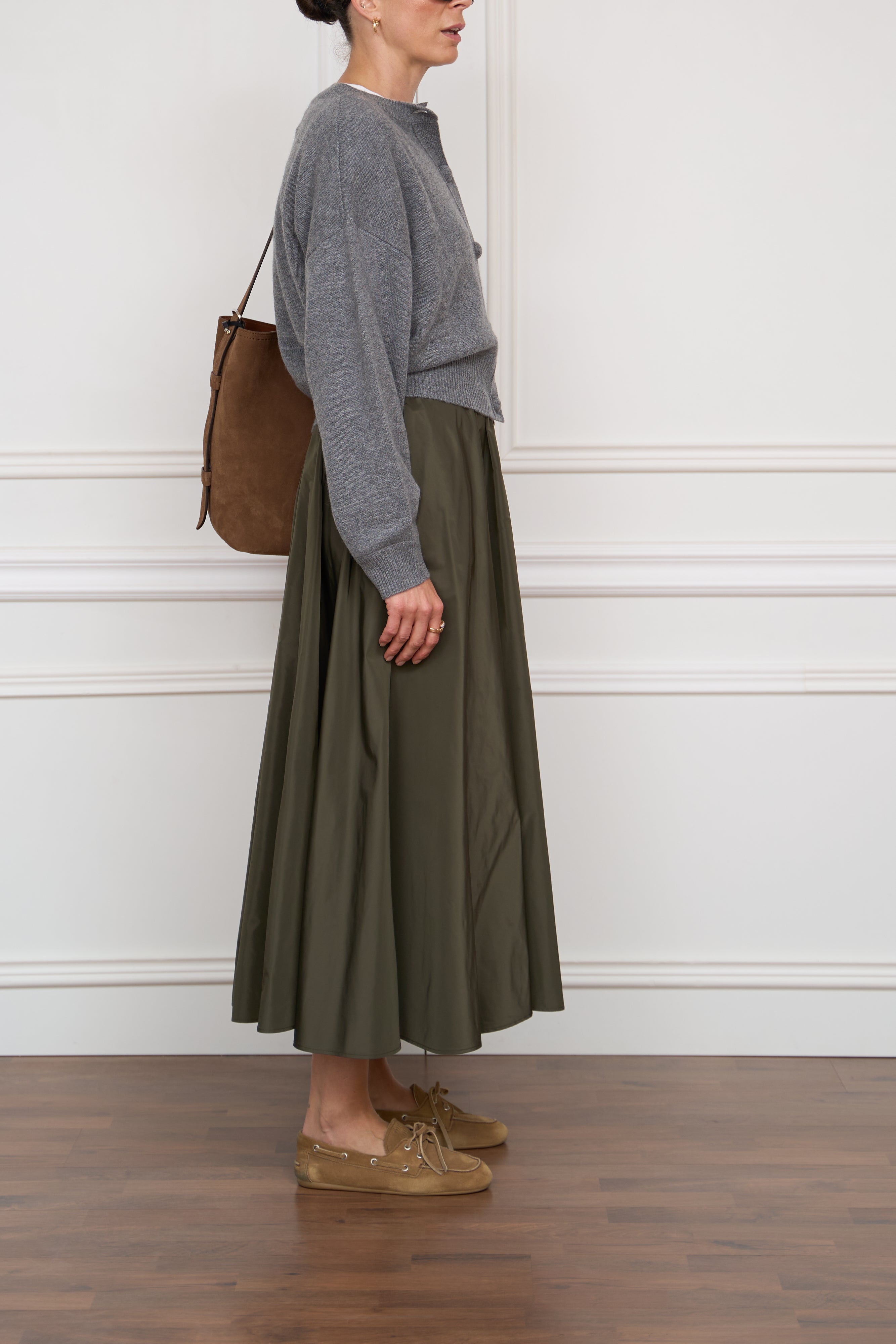 Kaschmir-Strickjacke in grau