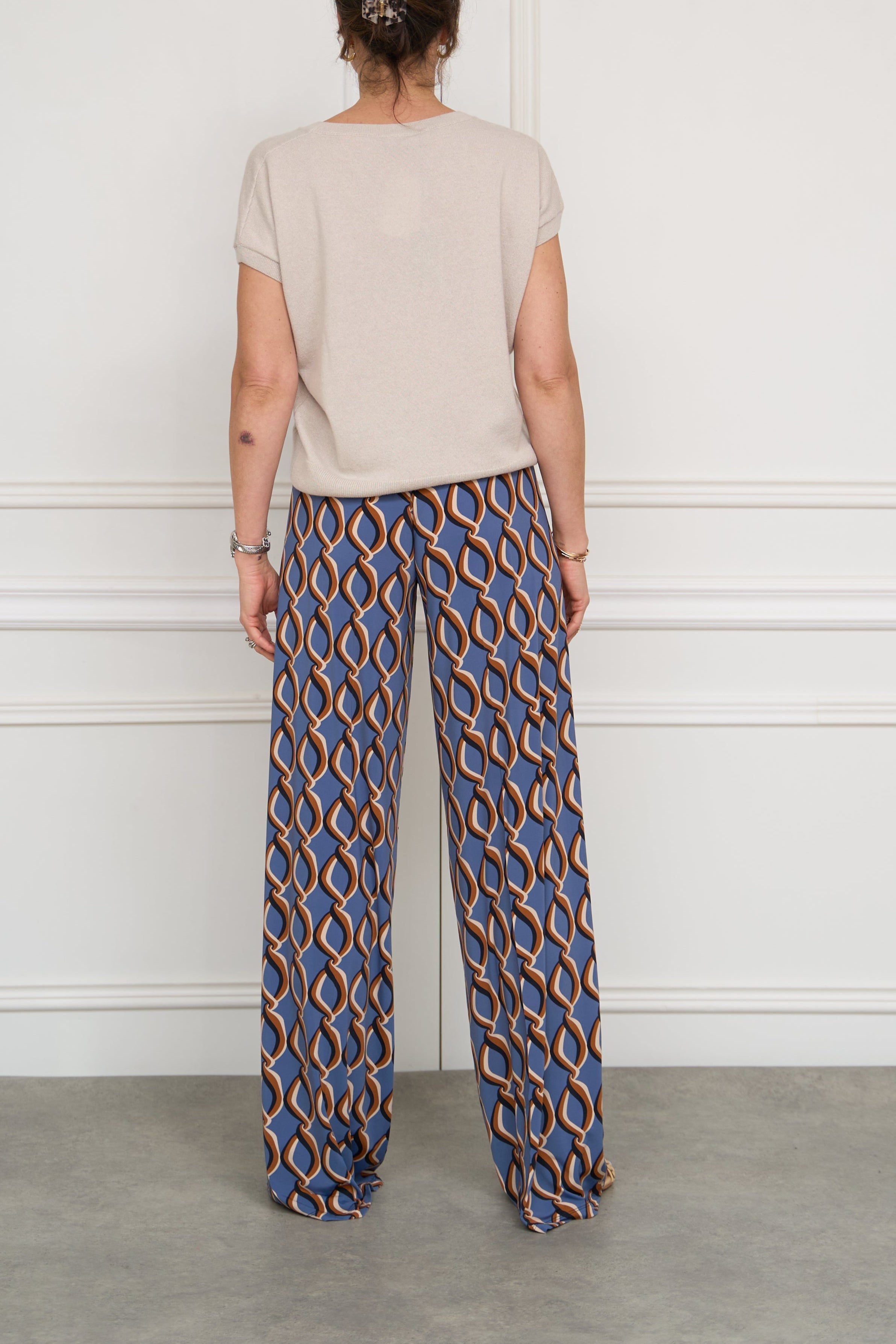Gemusterte Hose in blau