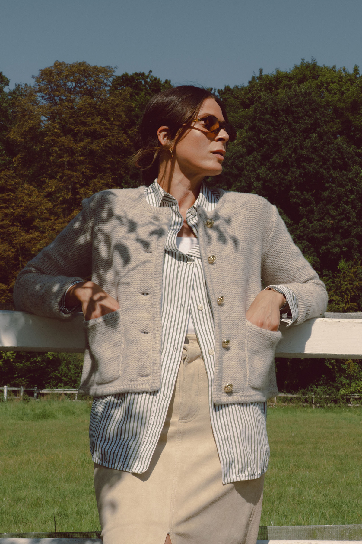 'Patricia' Strickjacke in greige