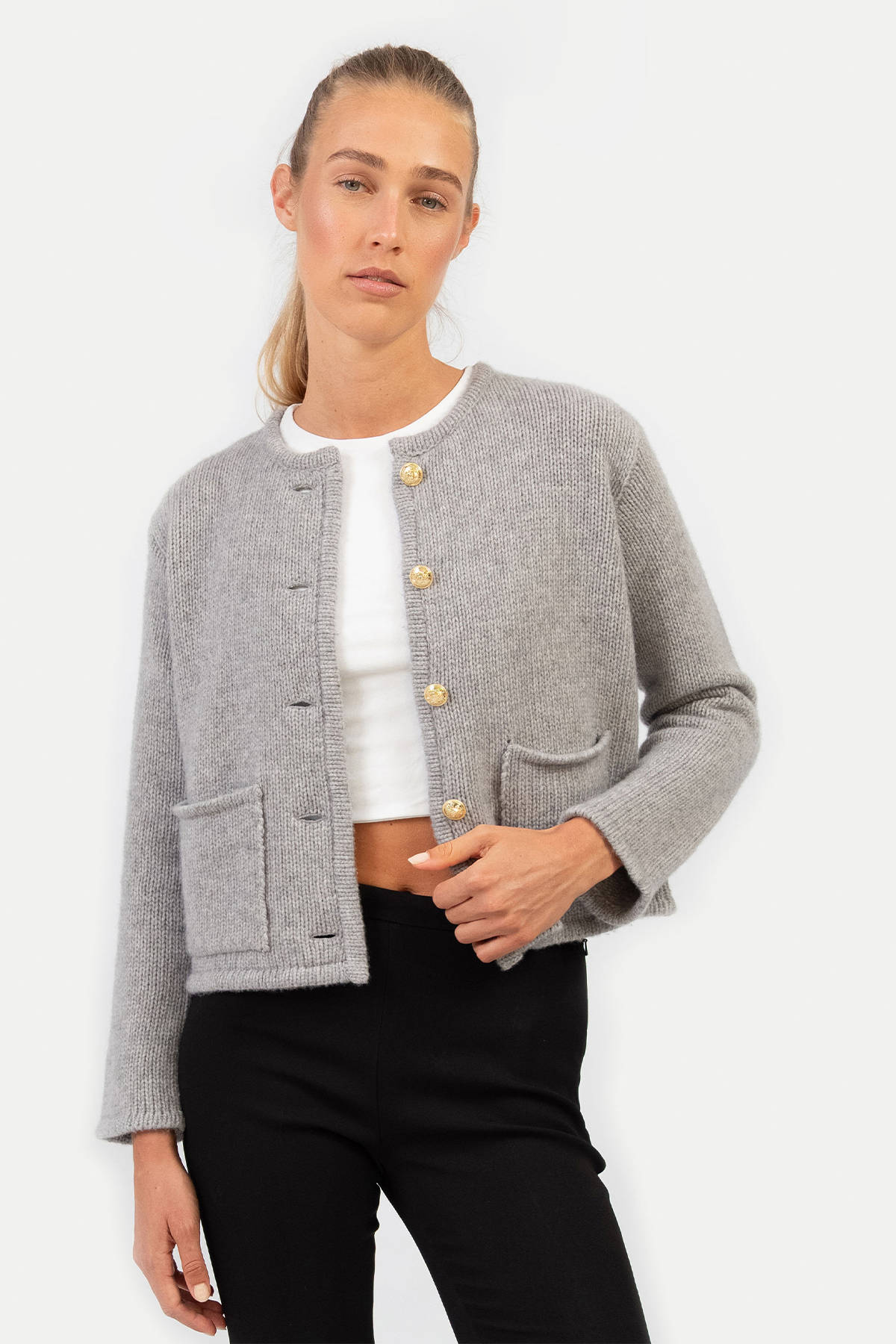 'Patricia' Strickjacke in fog