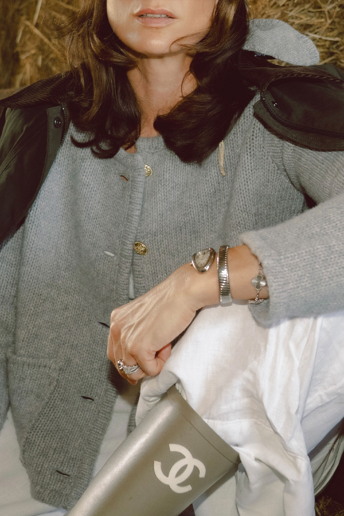 'Patricia' Strickjacke in fog