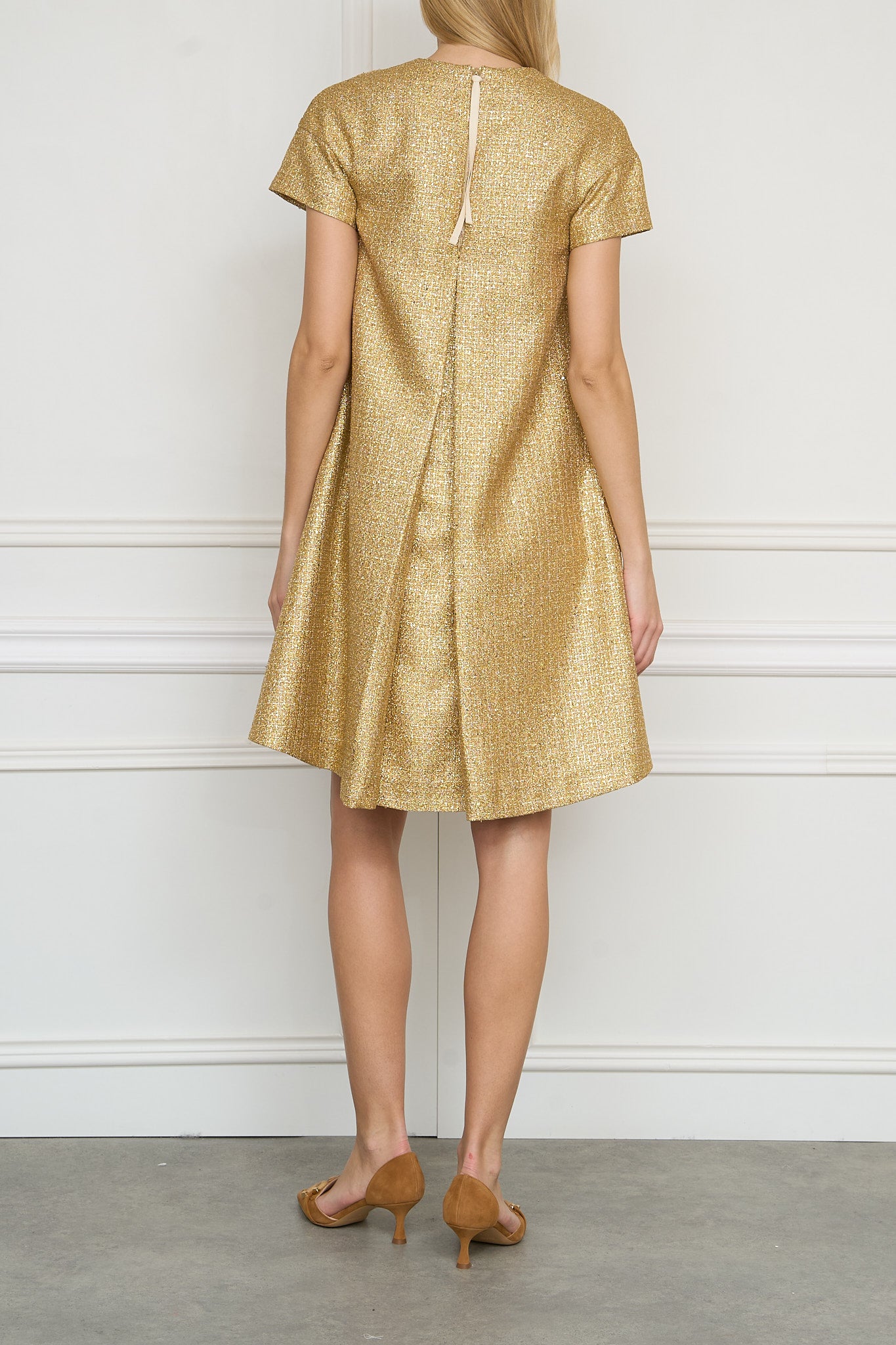 Stukturiertes Kleid in gold