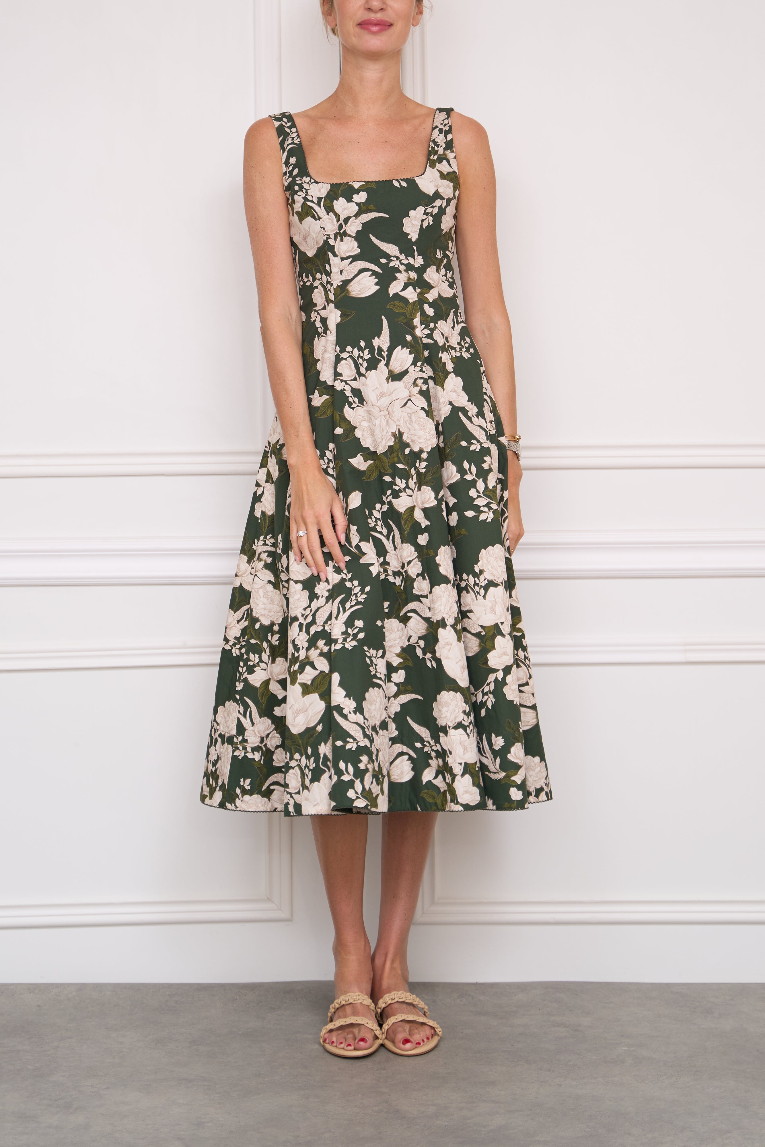Gemustertes Kleid in grün