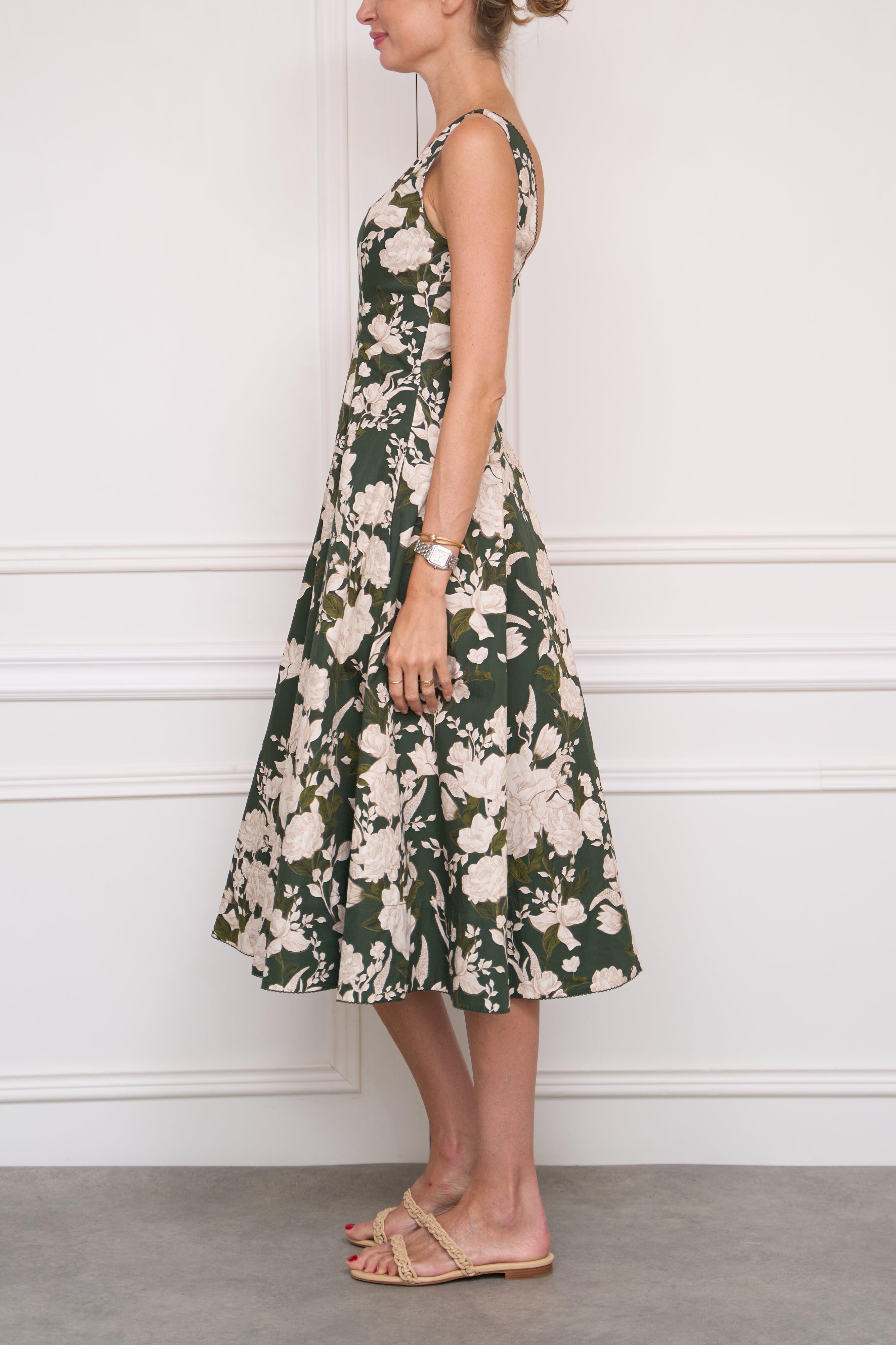 Gemustertes Kleid in grün