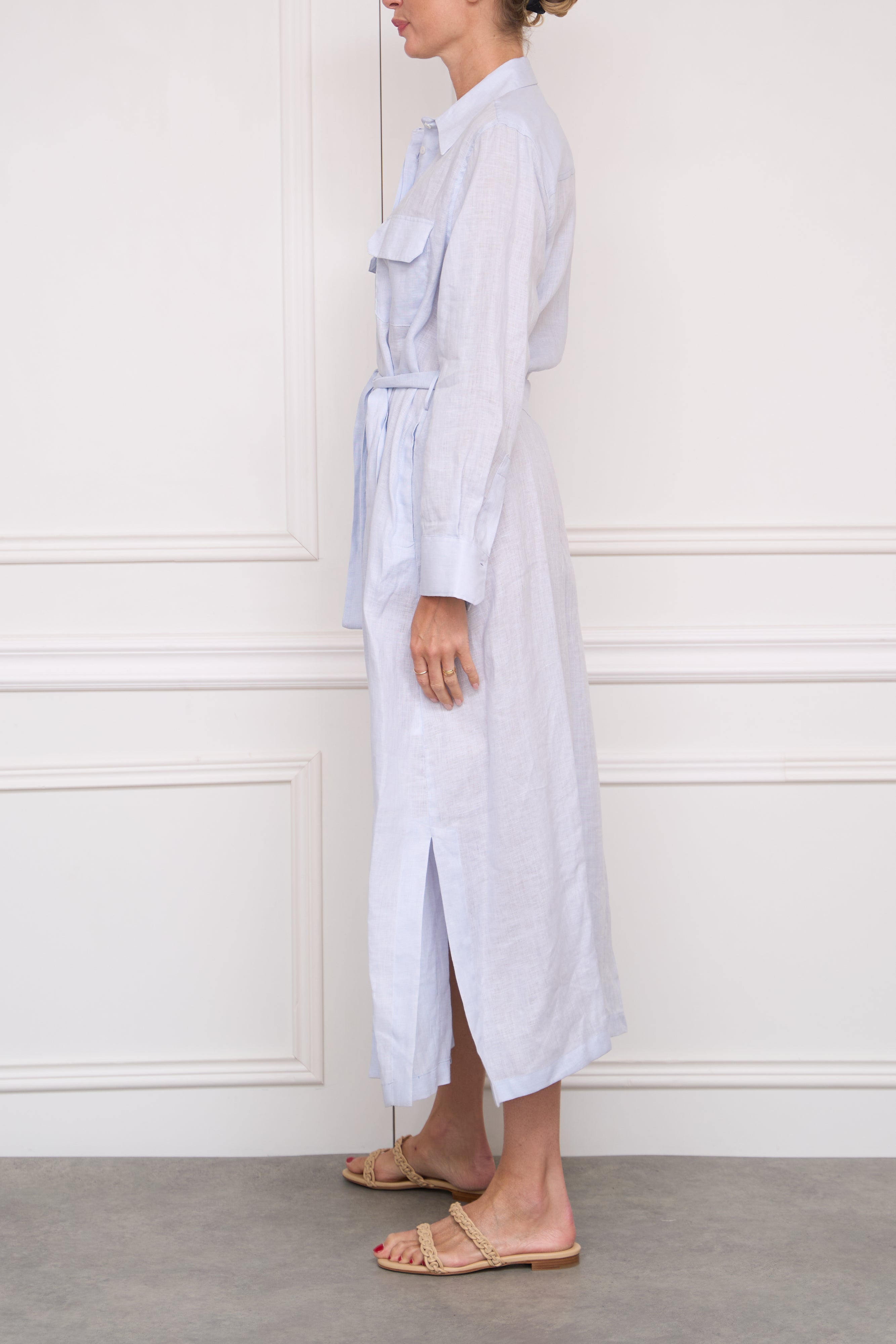 Leinenkleid in hellblau