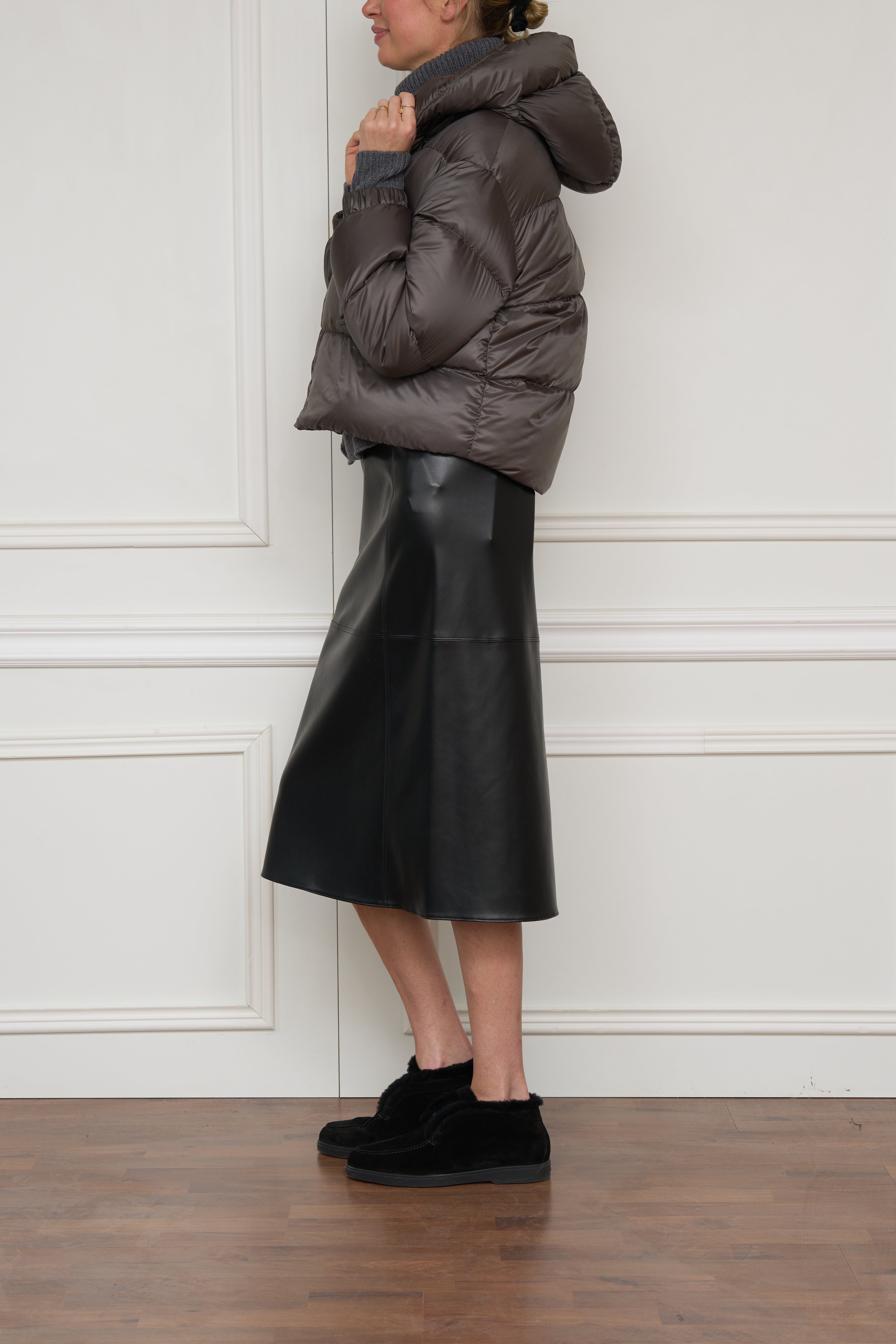 Verkürzte Daunenjacke 'Seie' in grau