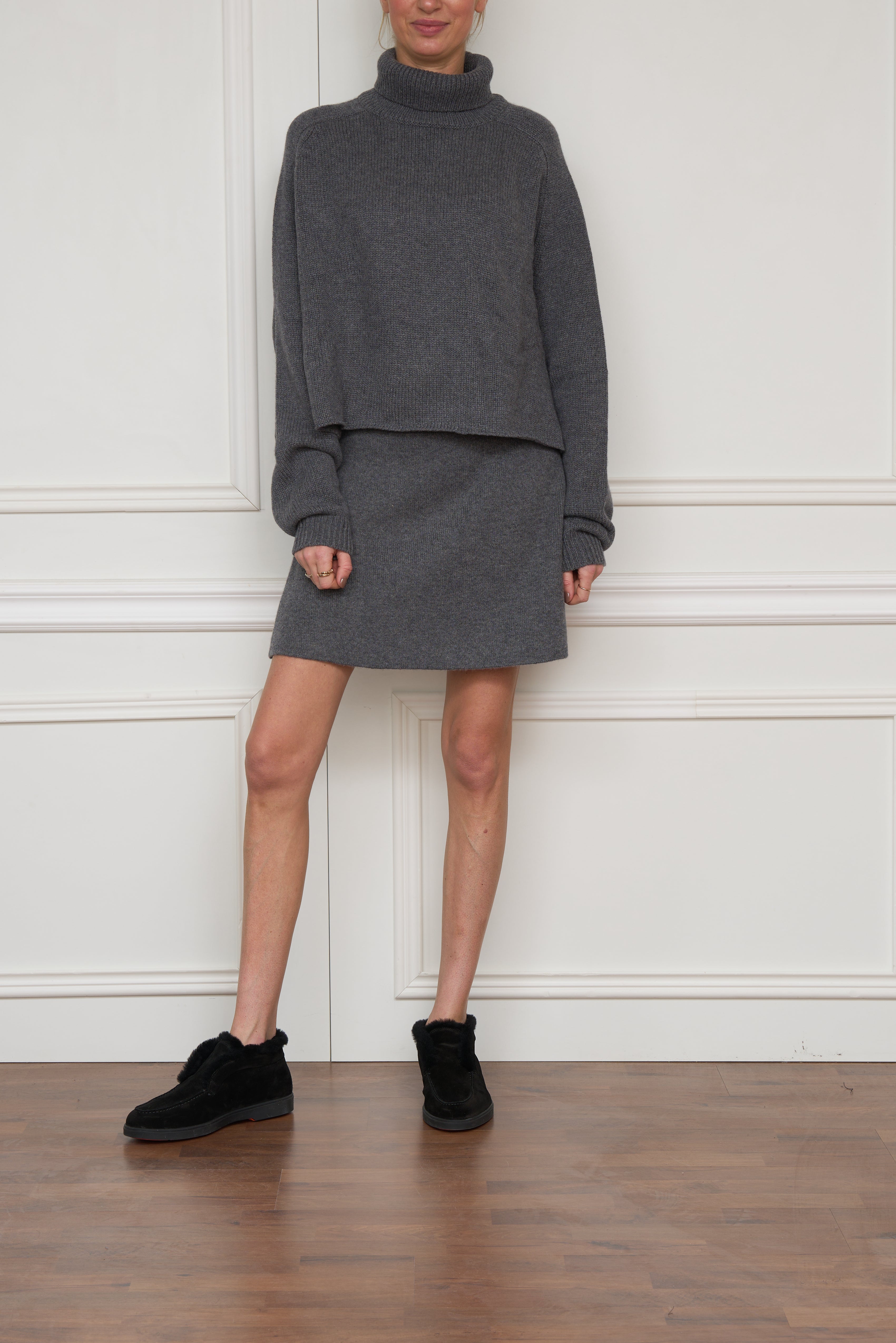 Kaschmir-Strickrock 'Clare'  in grau