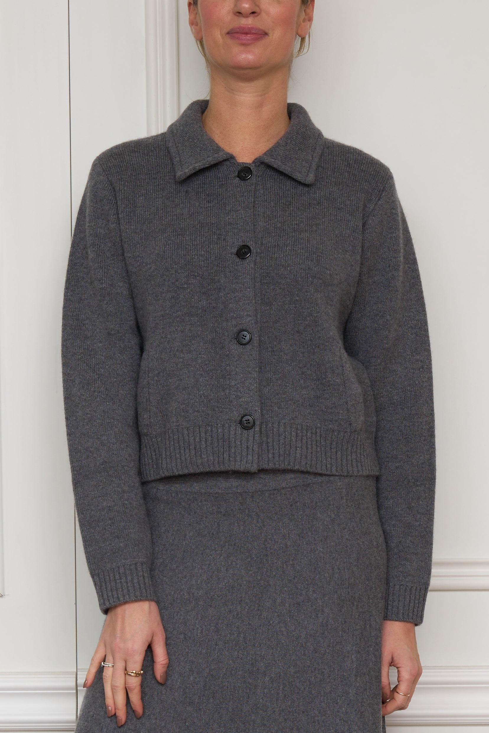 Kaschmir-Strickjacke 'Lynna' in grau