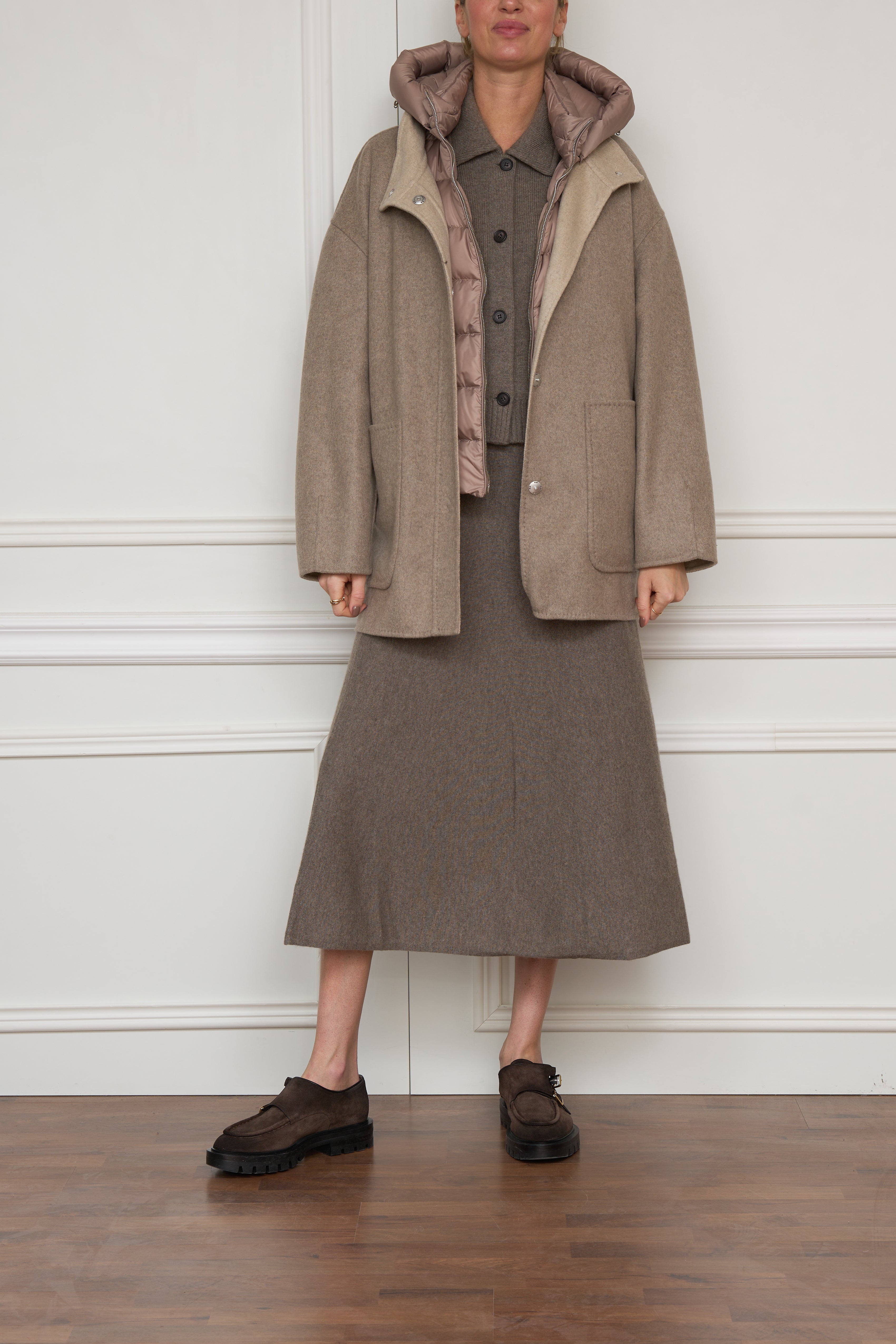 Wendejacke in beige/taupe
