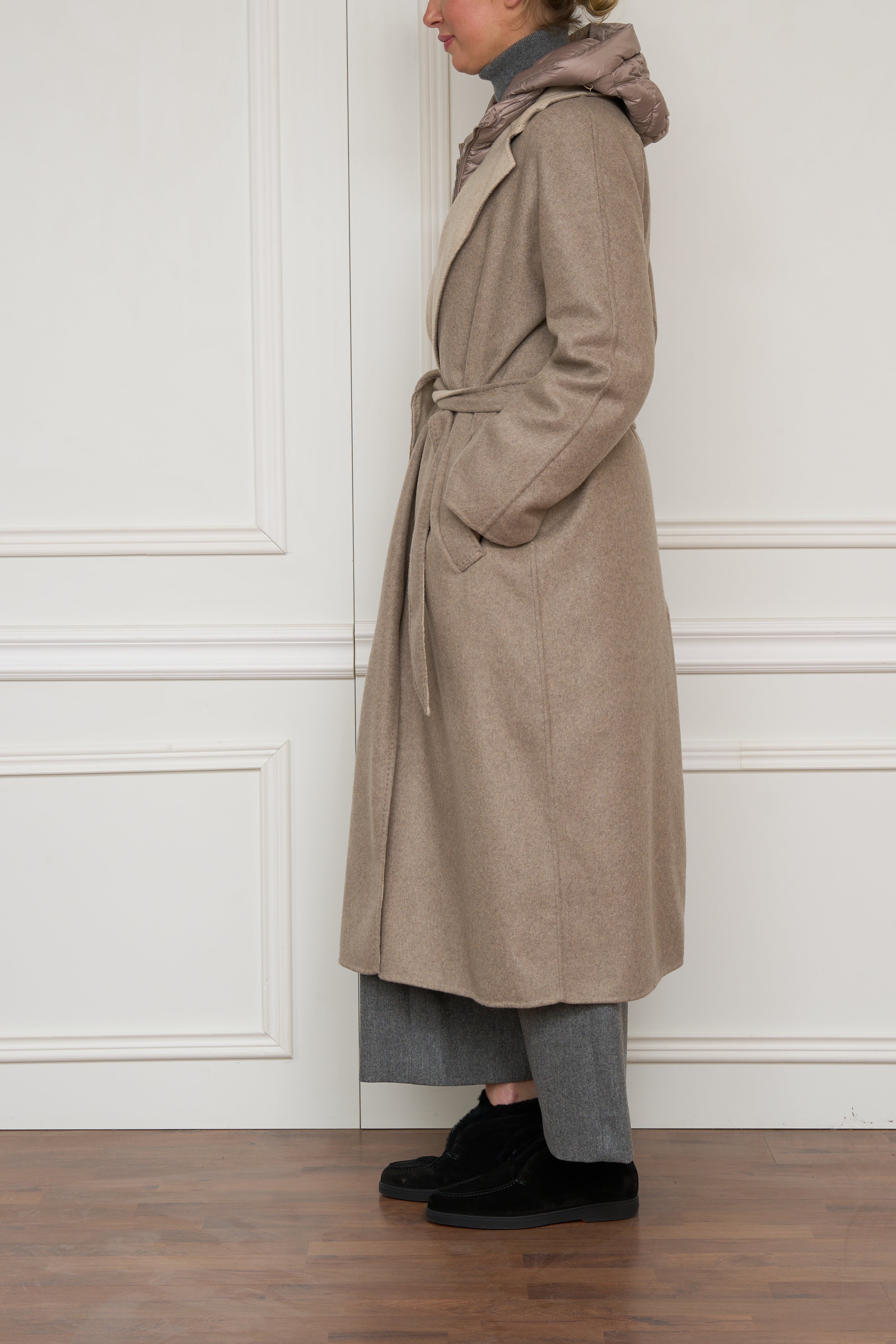 Doubleface-Mantel in beige