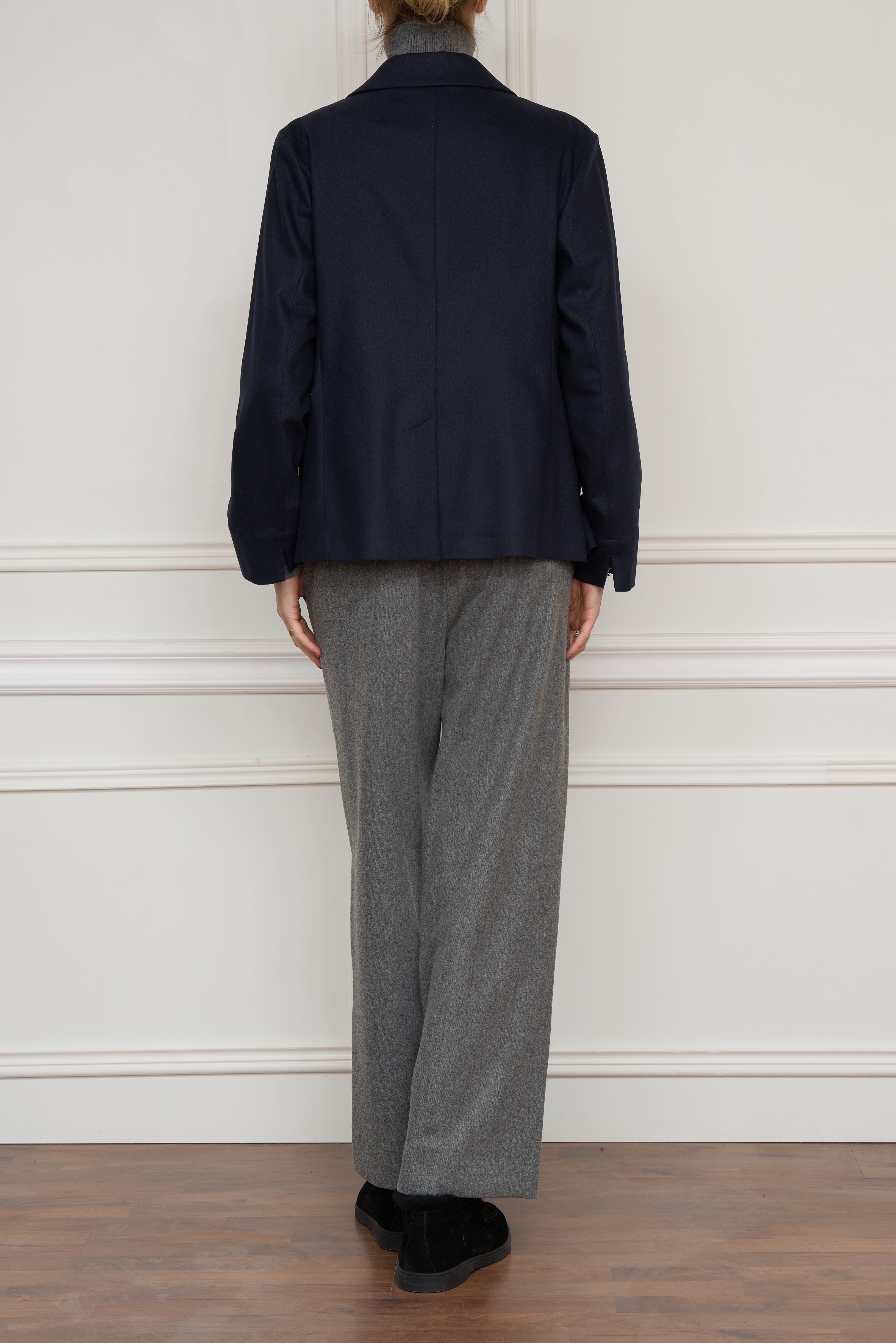 Jacke aus Wollflanell in marine