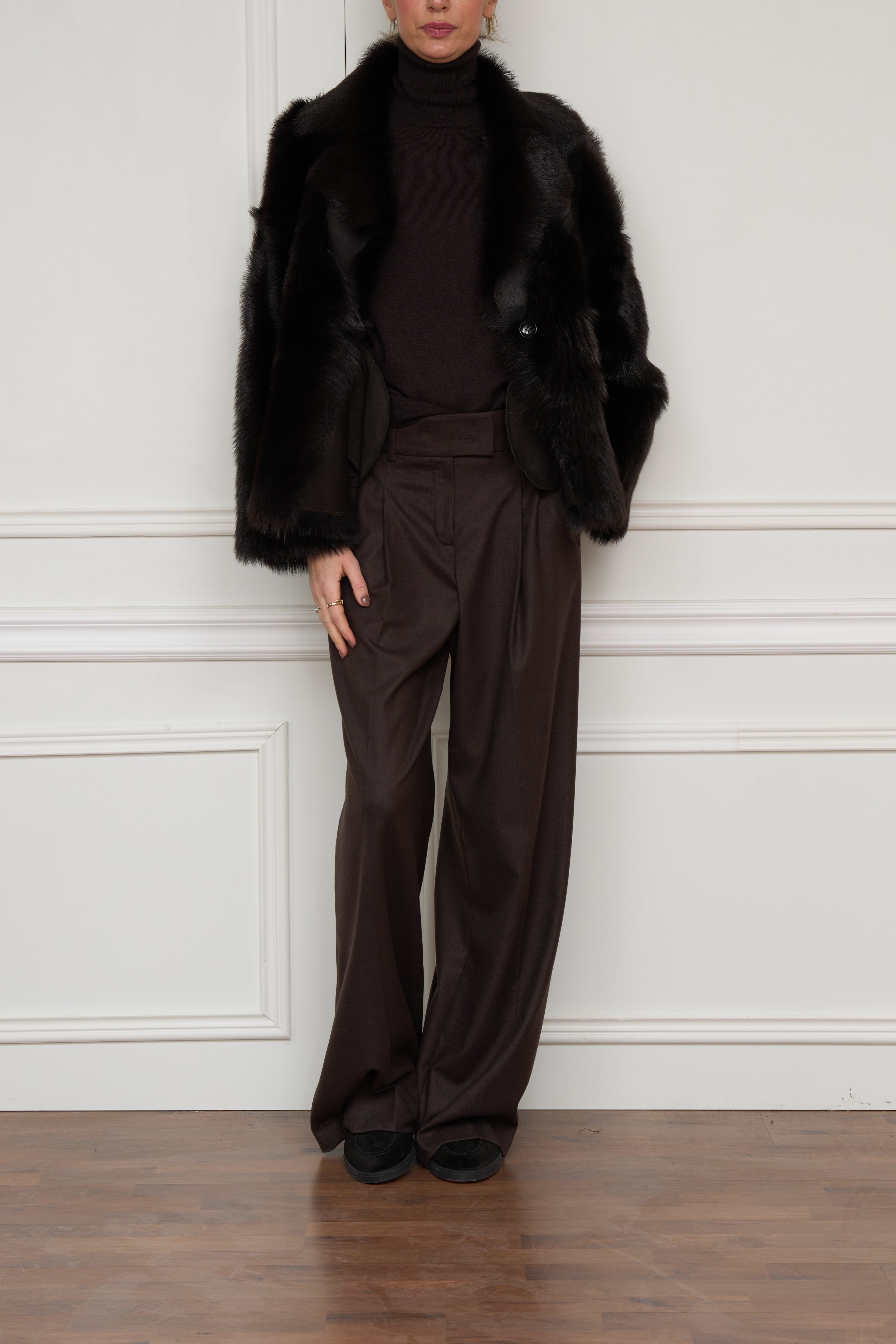 Wendejacke aus Lammfell und Leder