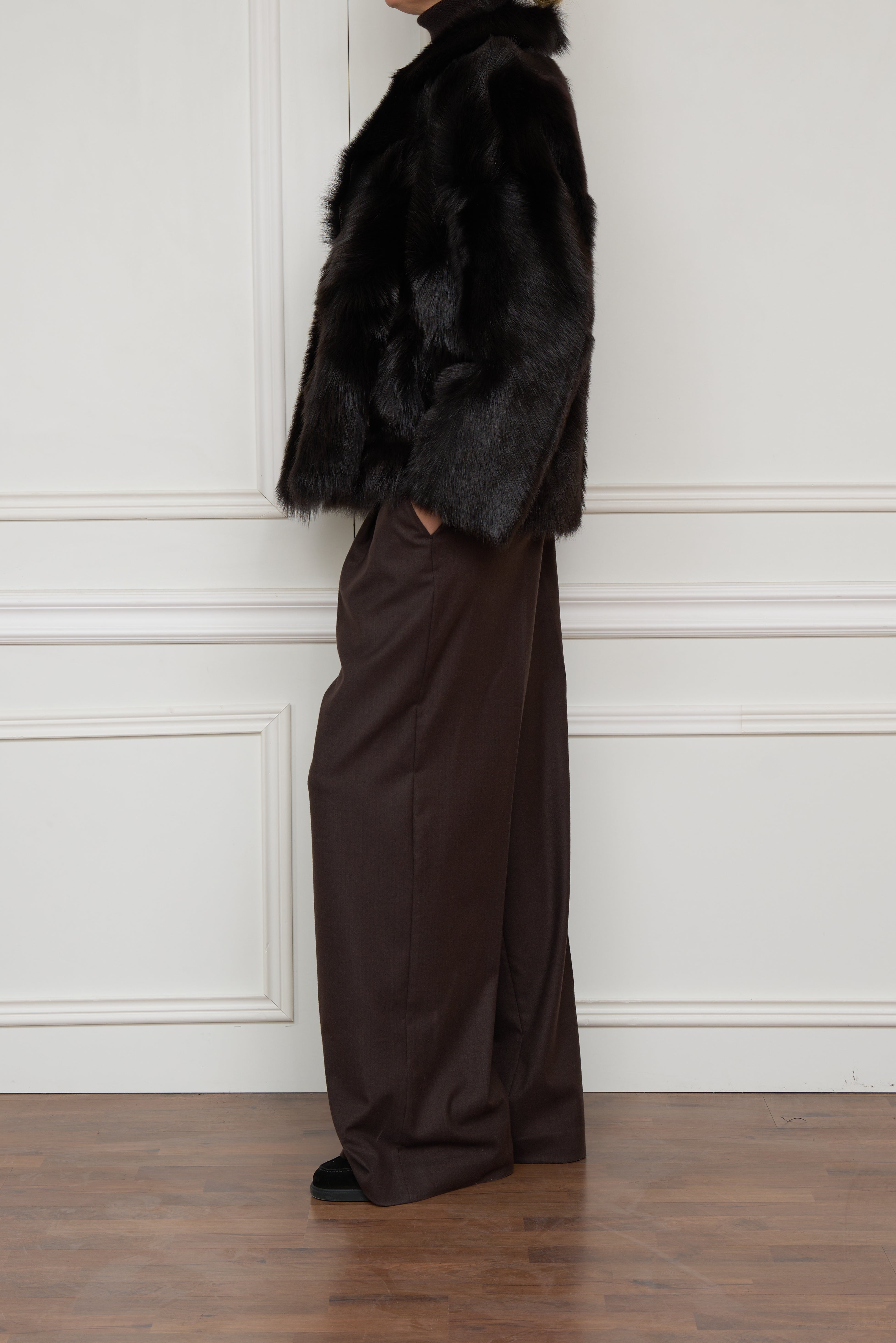 Wendejacke aus Lammfell und Leder