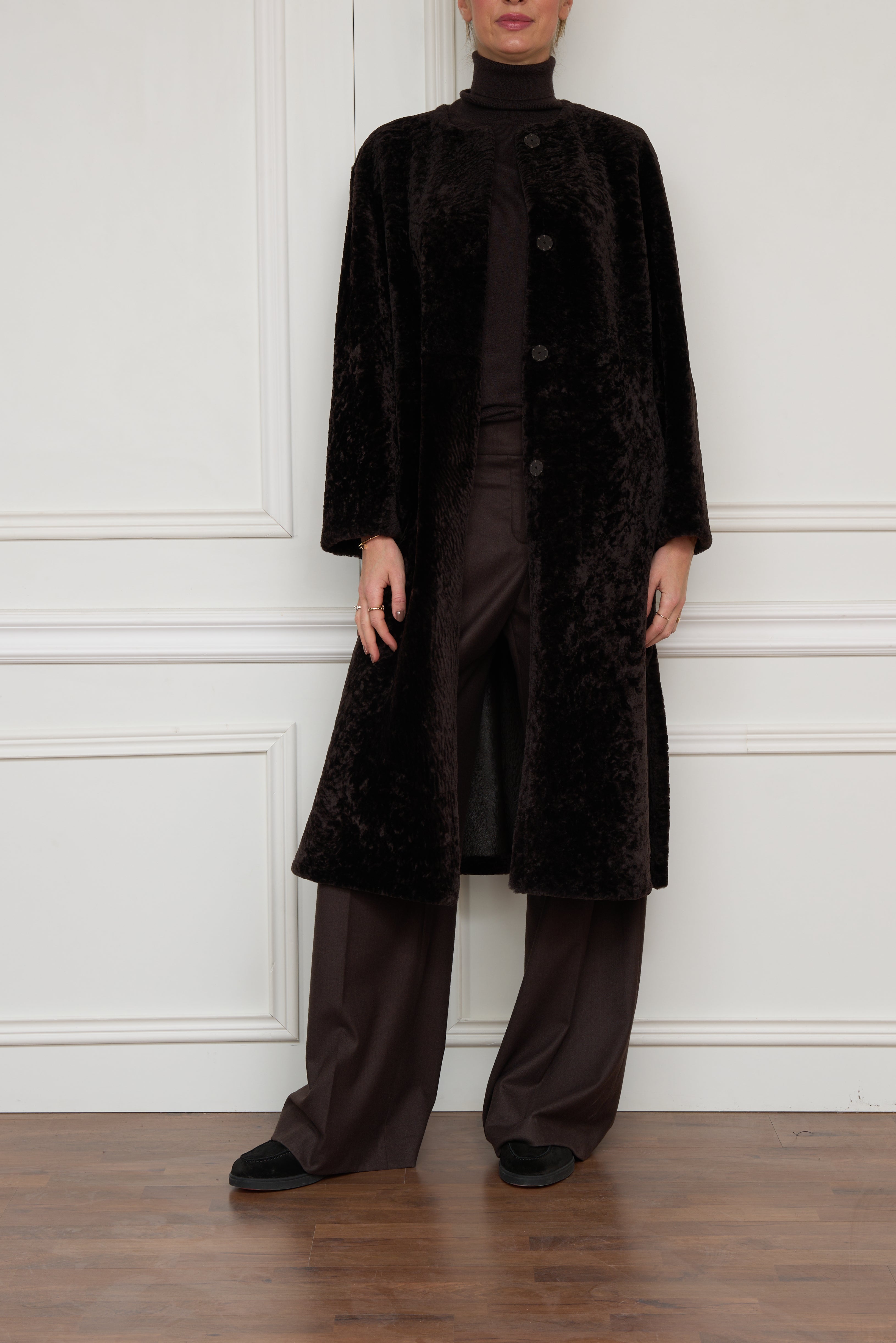 Lammfellmantel in braun