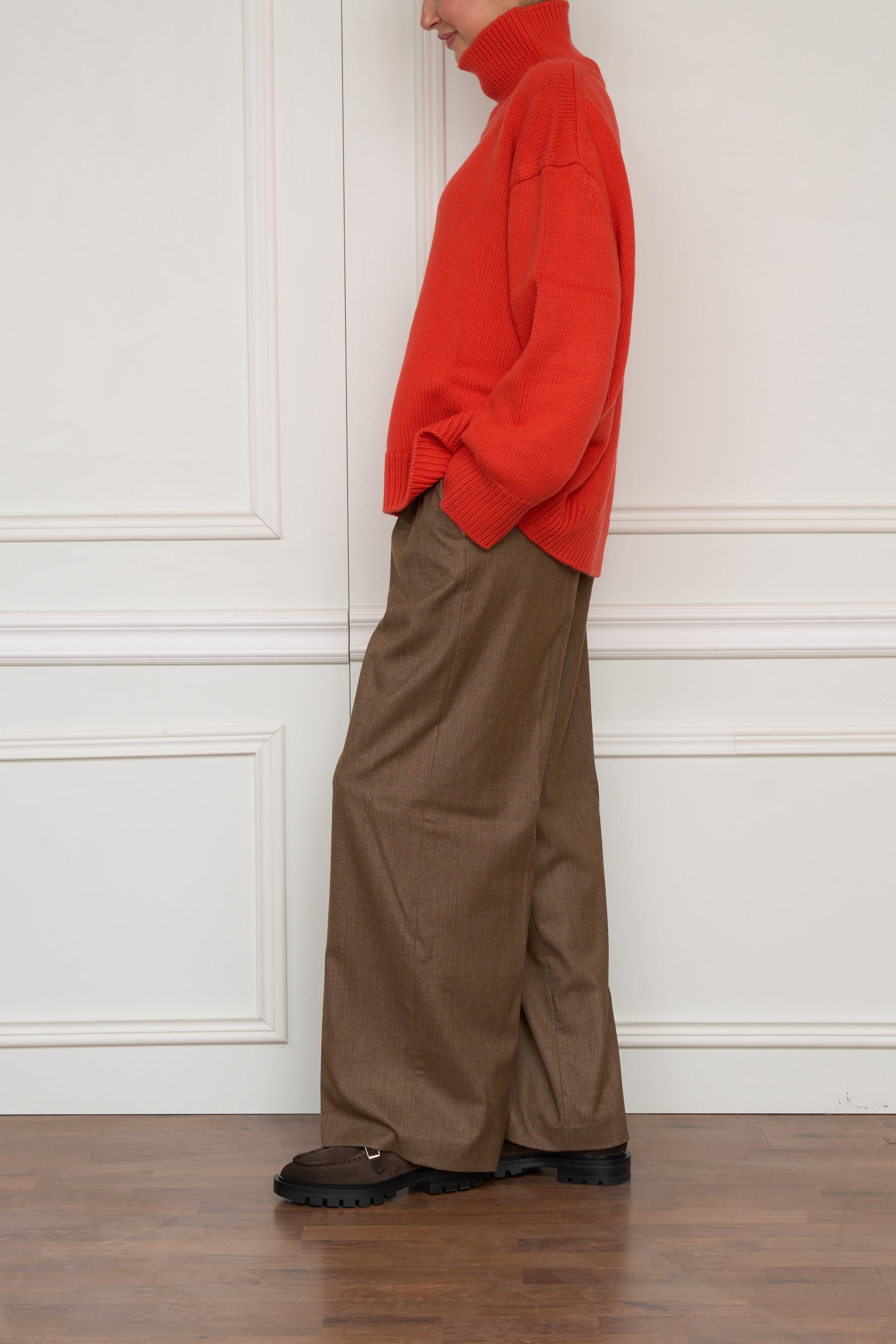 Rollkragenpullover in coral