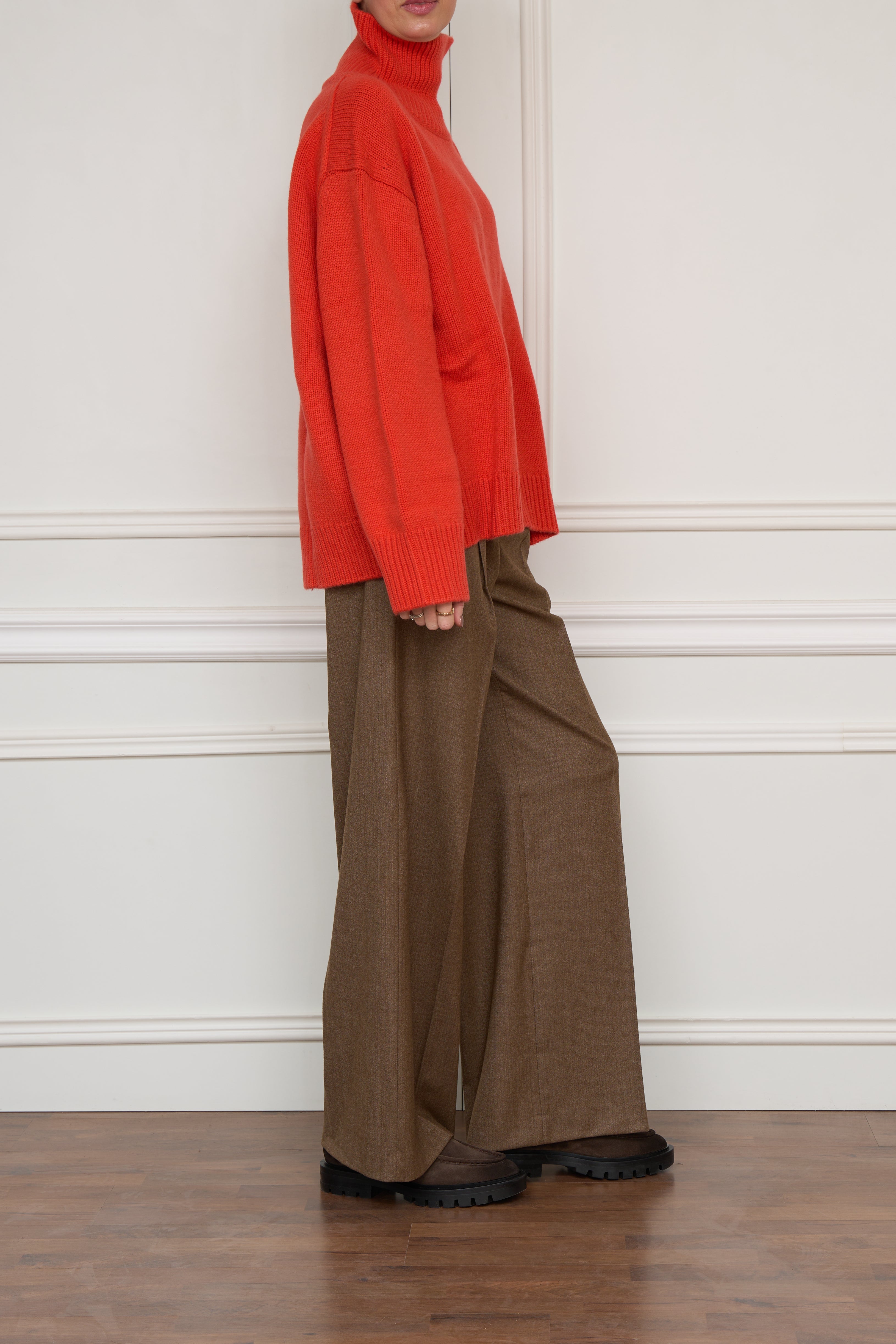 Rollkragenpullover in coral