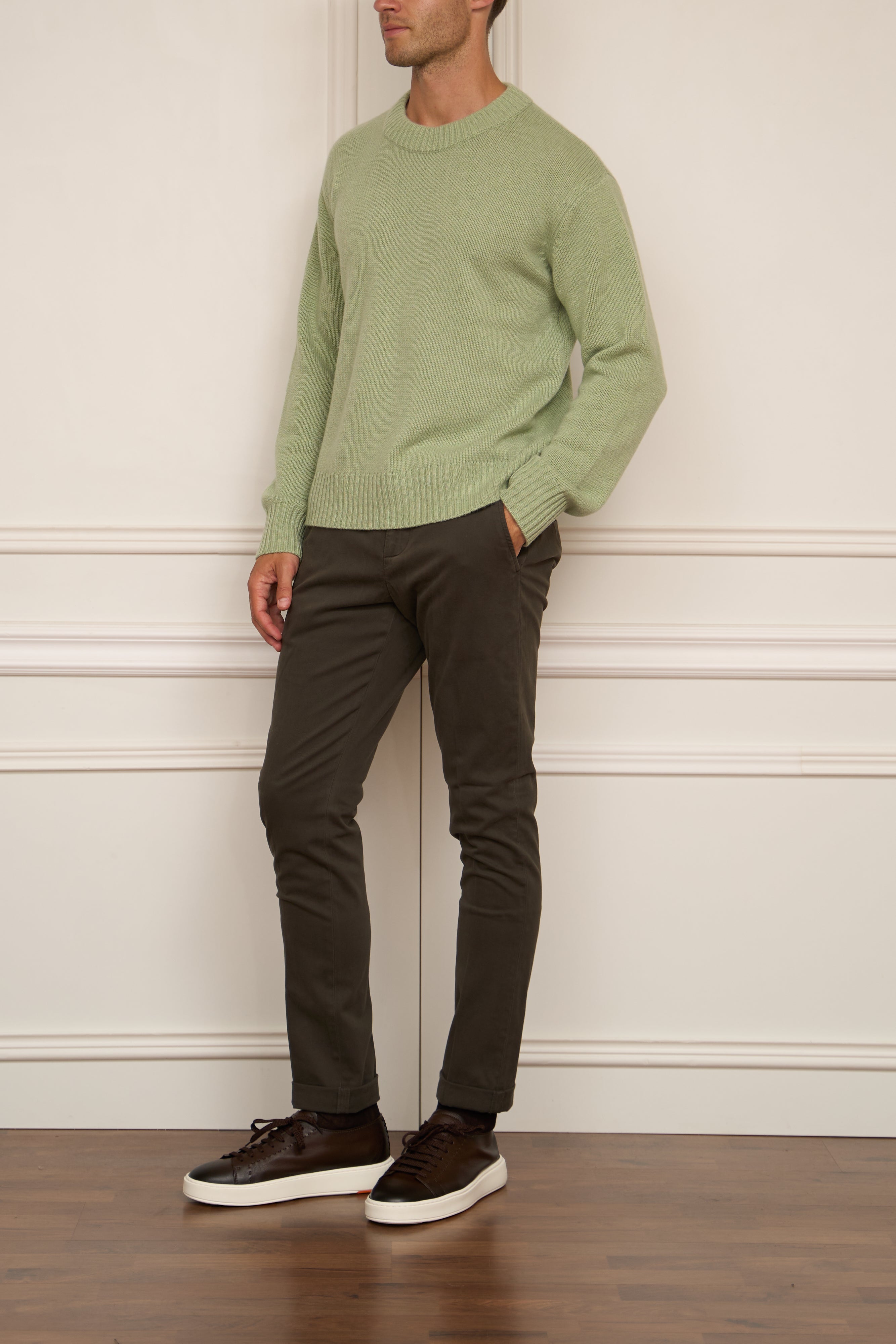 grober Pullover in lime