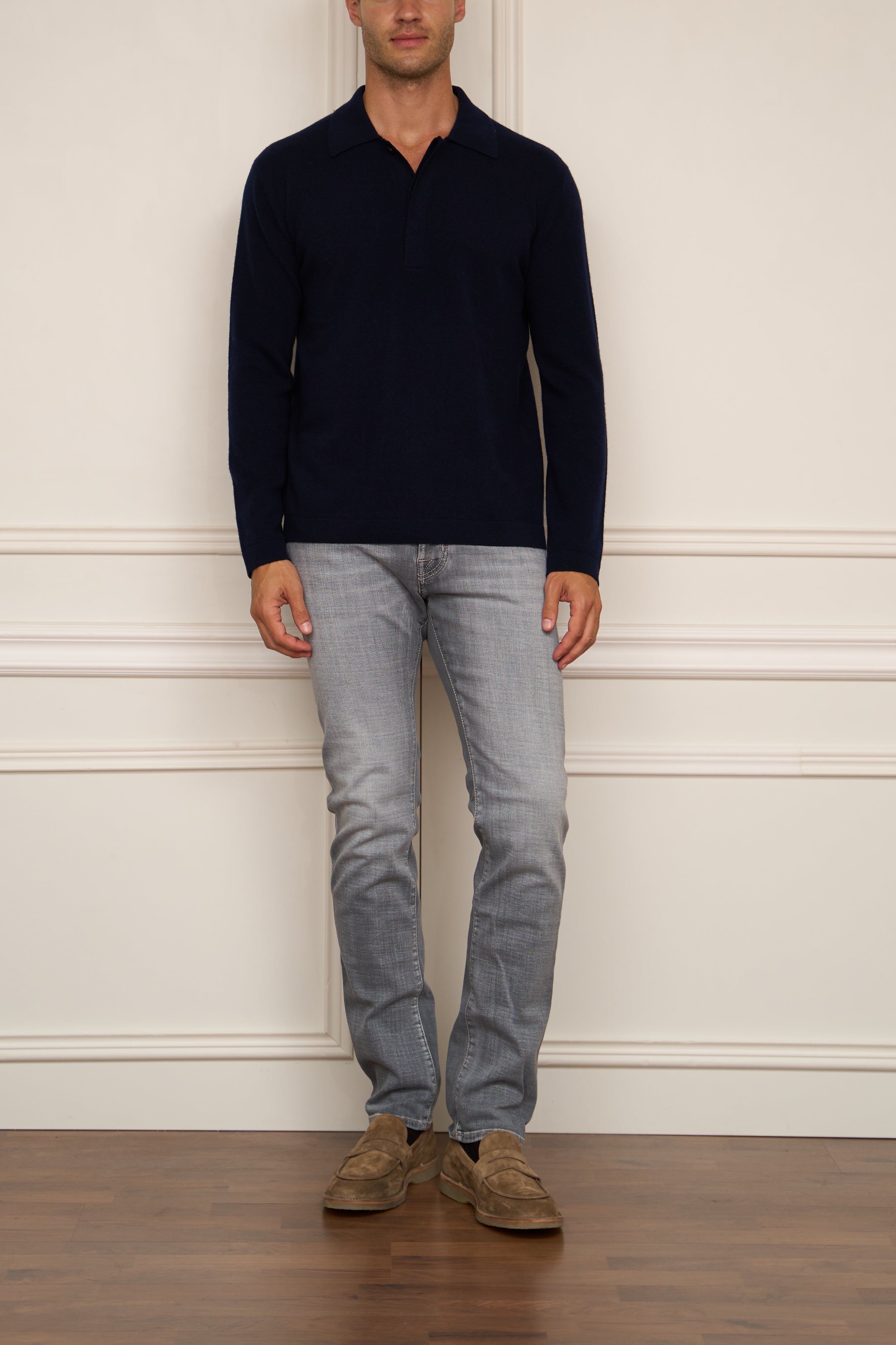 Kaschmir Polo in navy