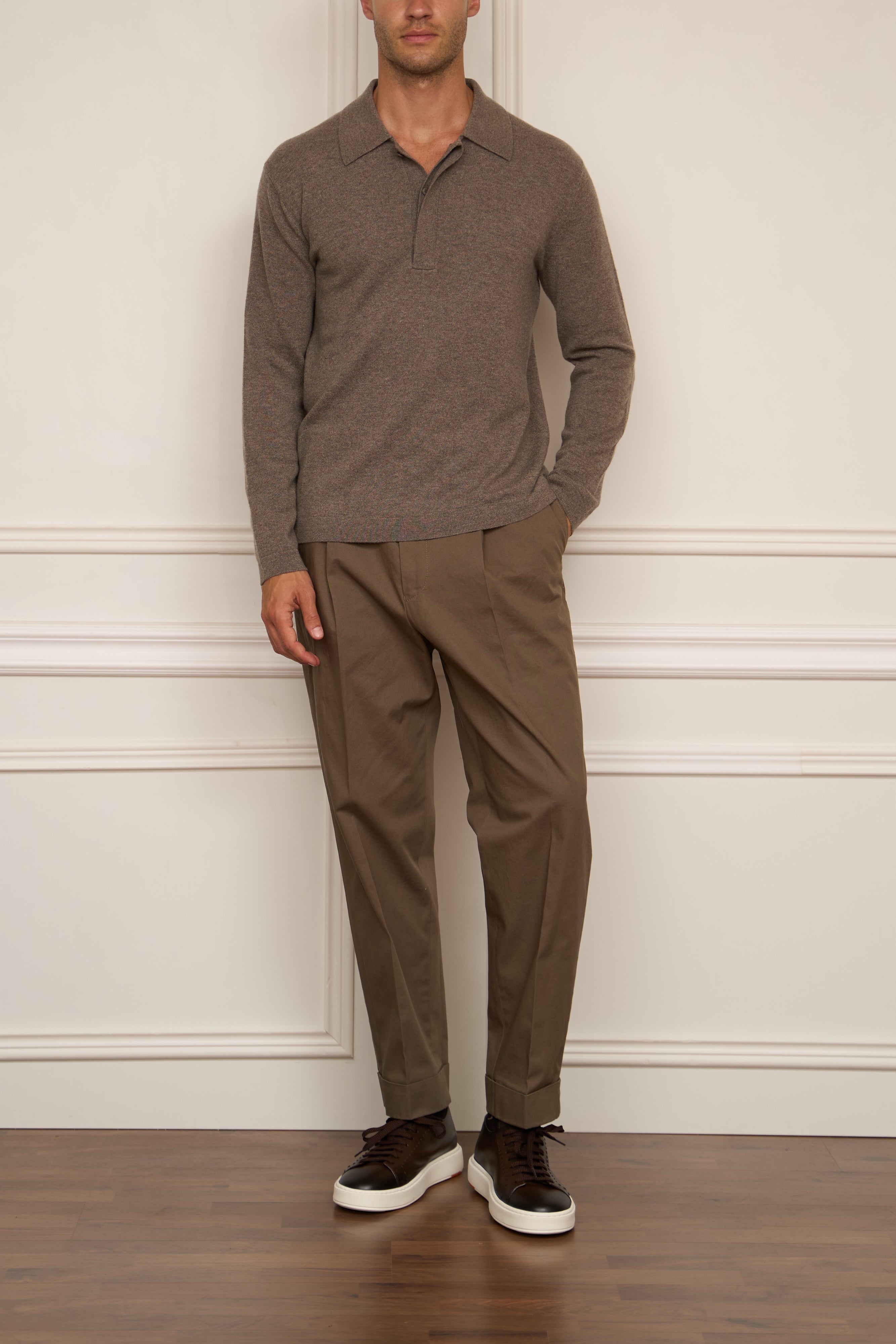 Kaschmir Polo in taupe