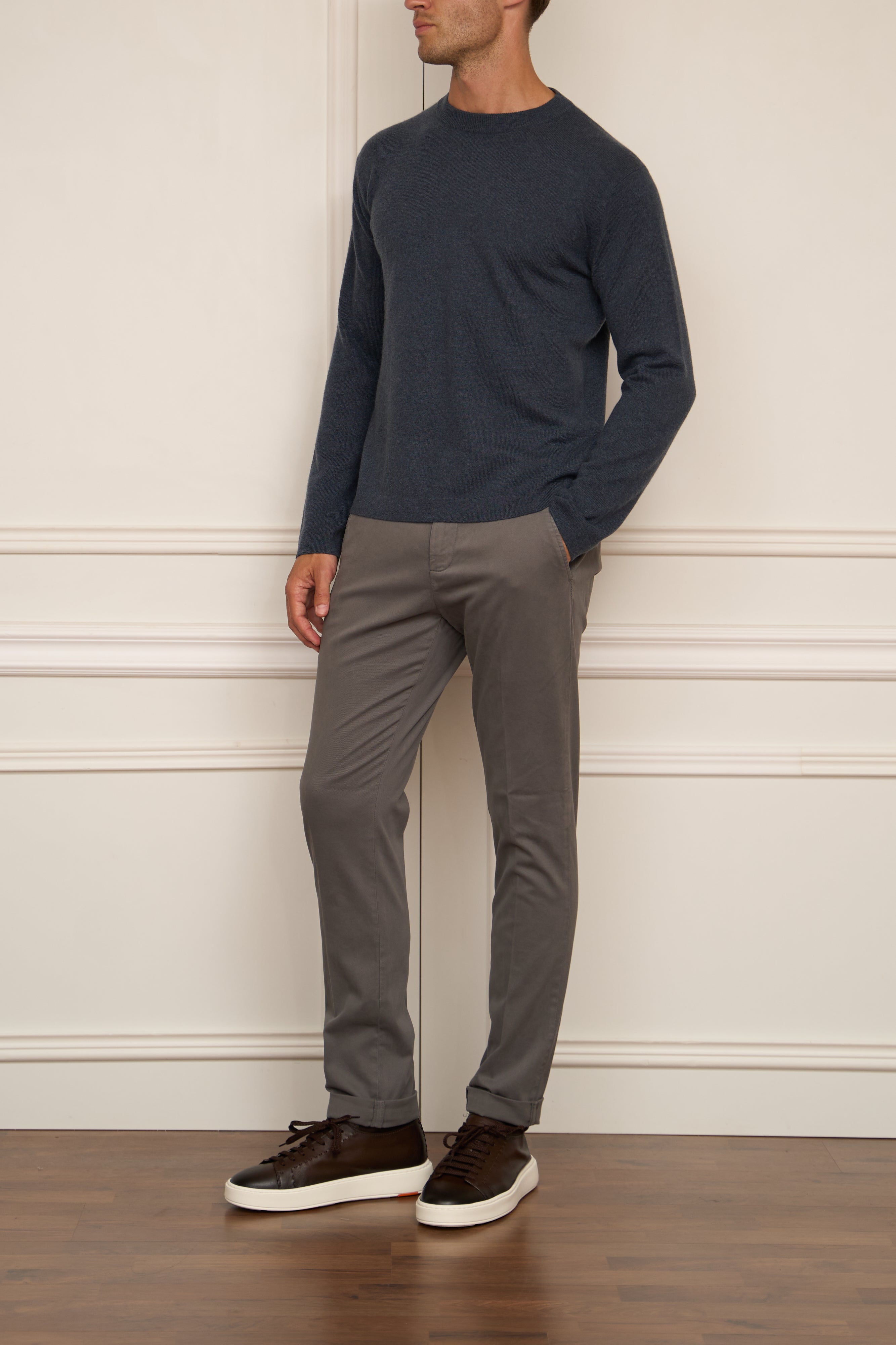 leichter Pullover in grau-blau