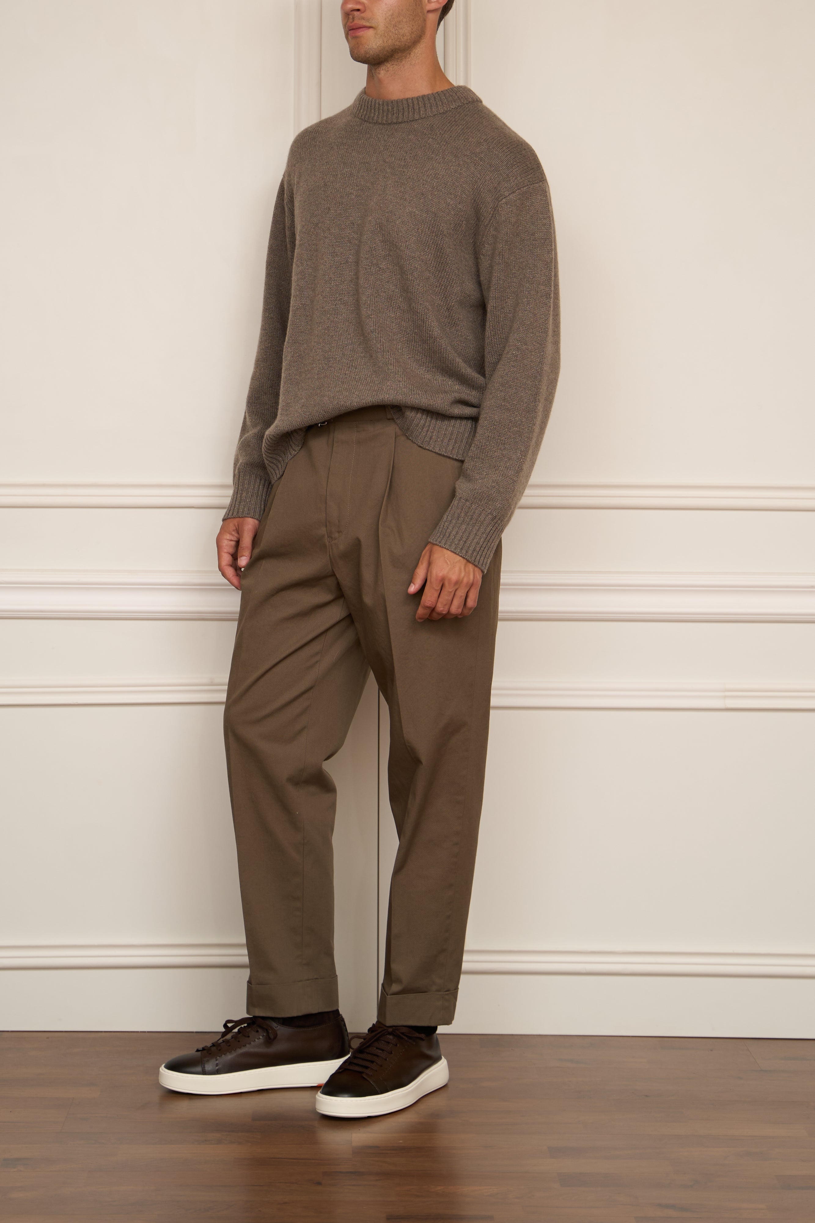 grober Pullover in taupe