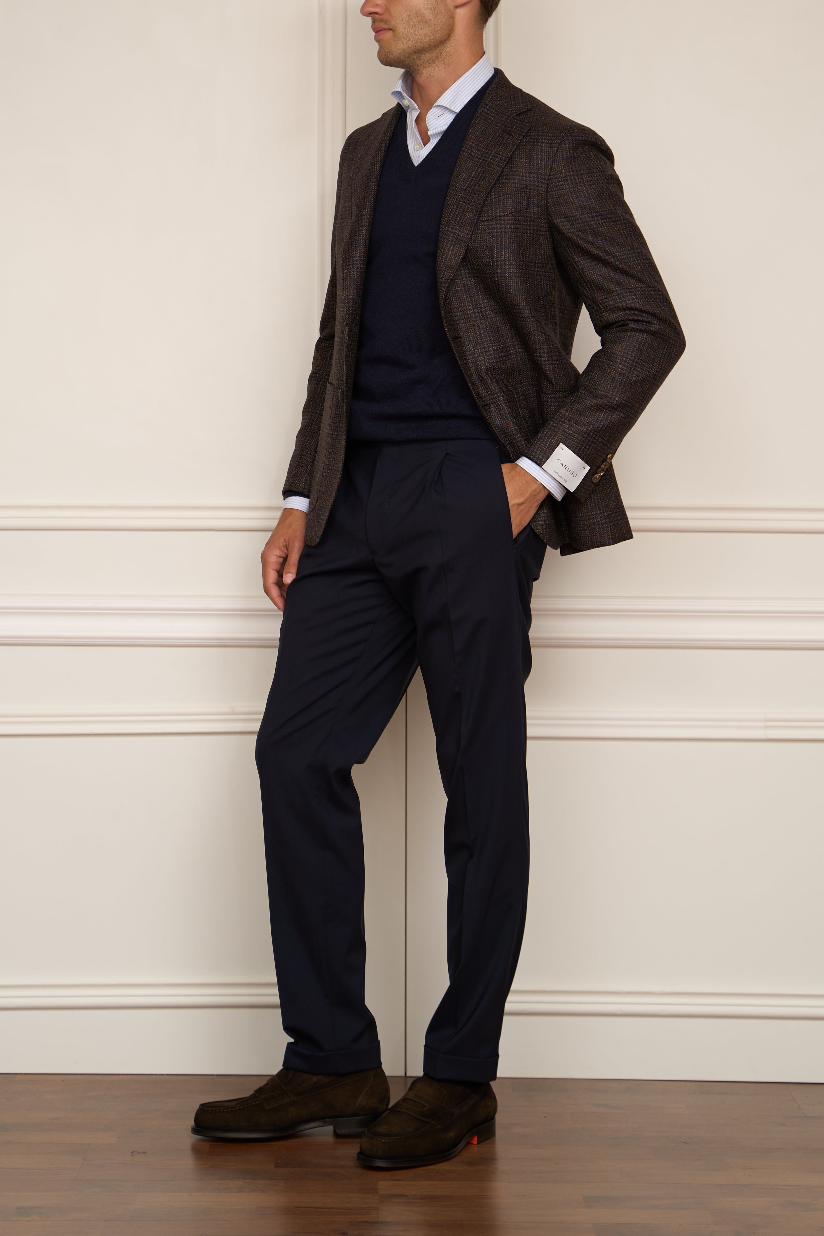 Suit in dark green