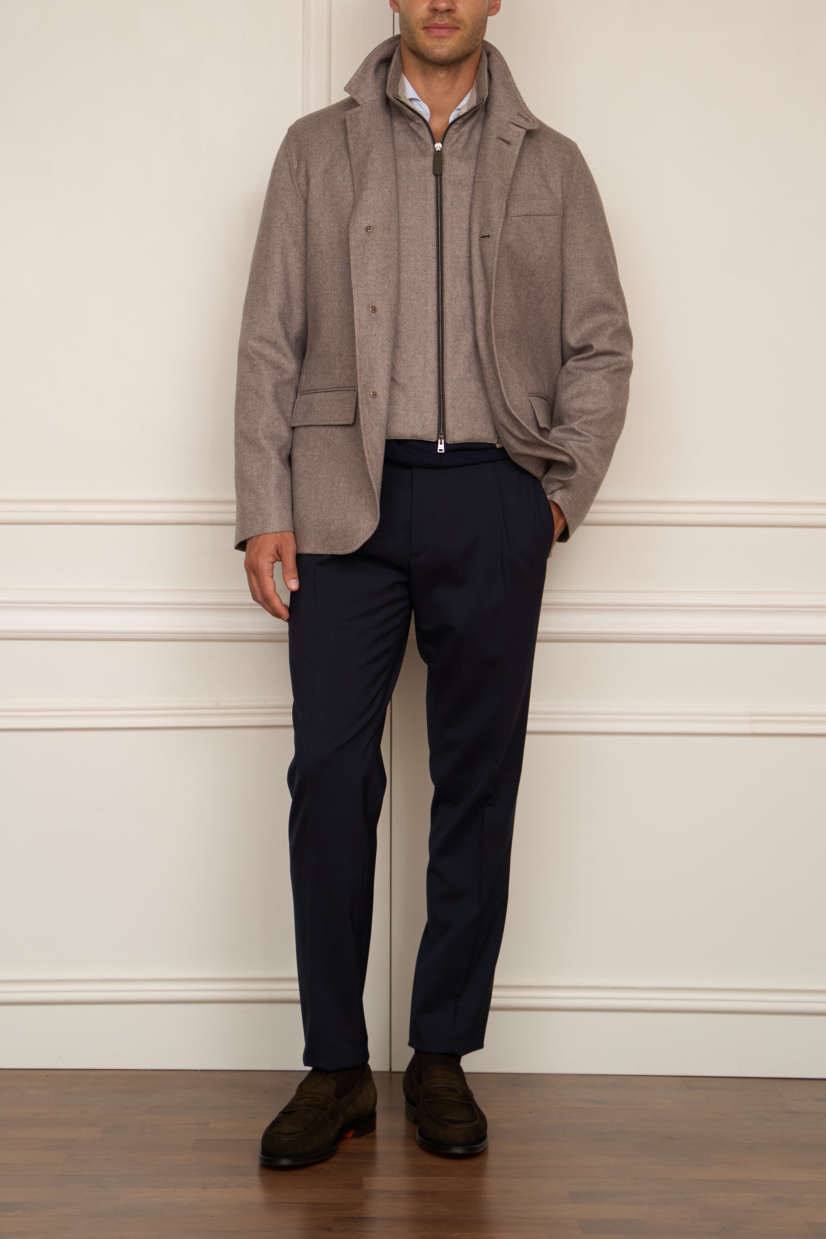 Kaschmir Jacke in taupe