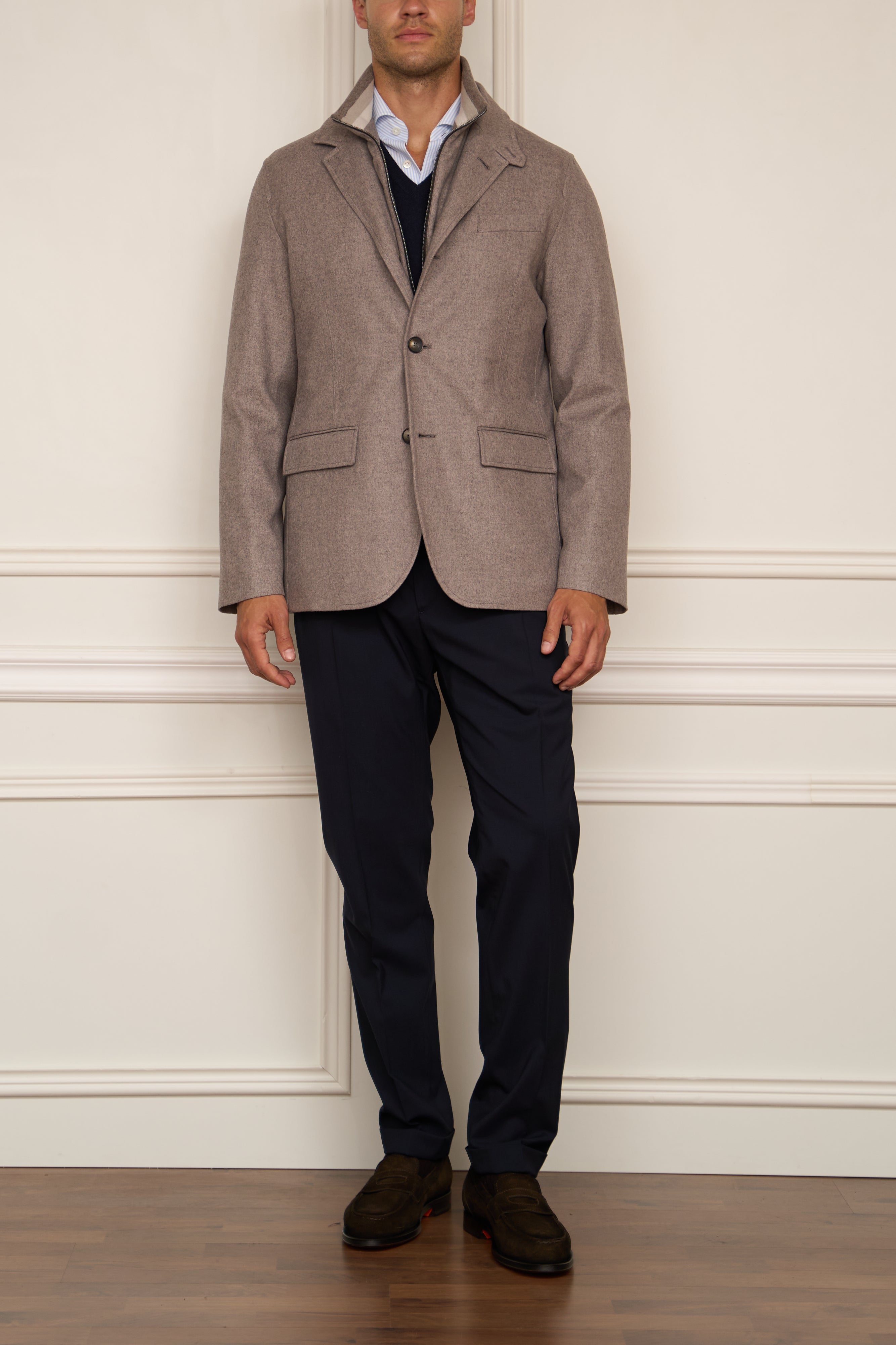 Kaschmir Jacke in taupe