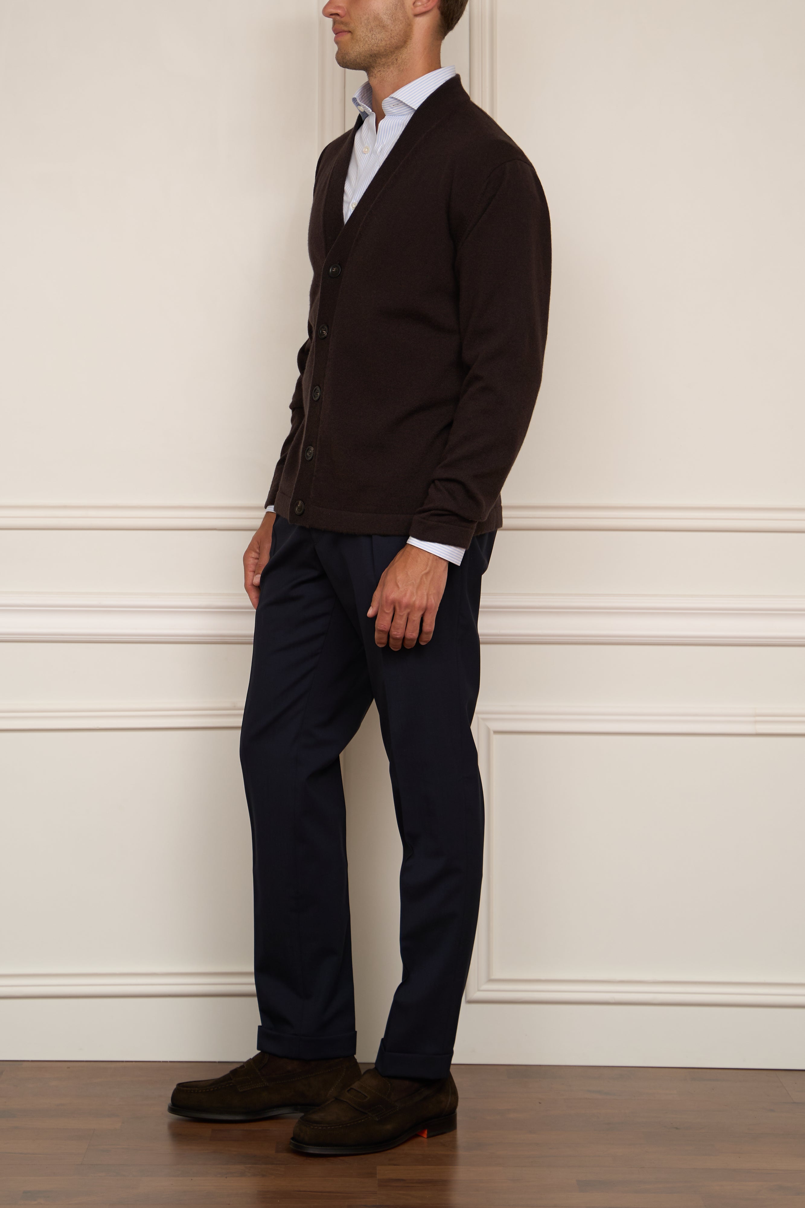 Kaschmir Strickjacke in braun