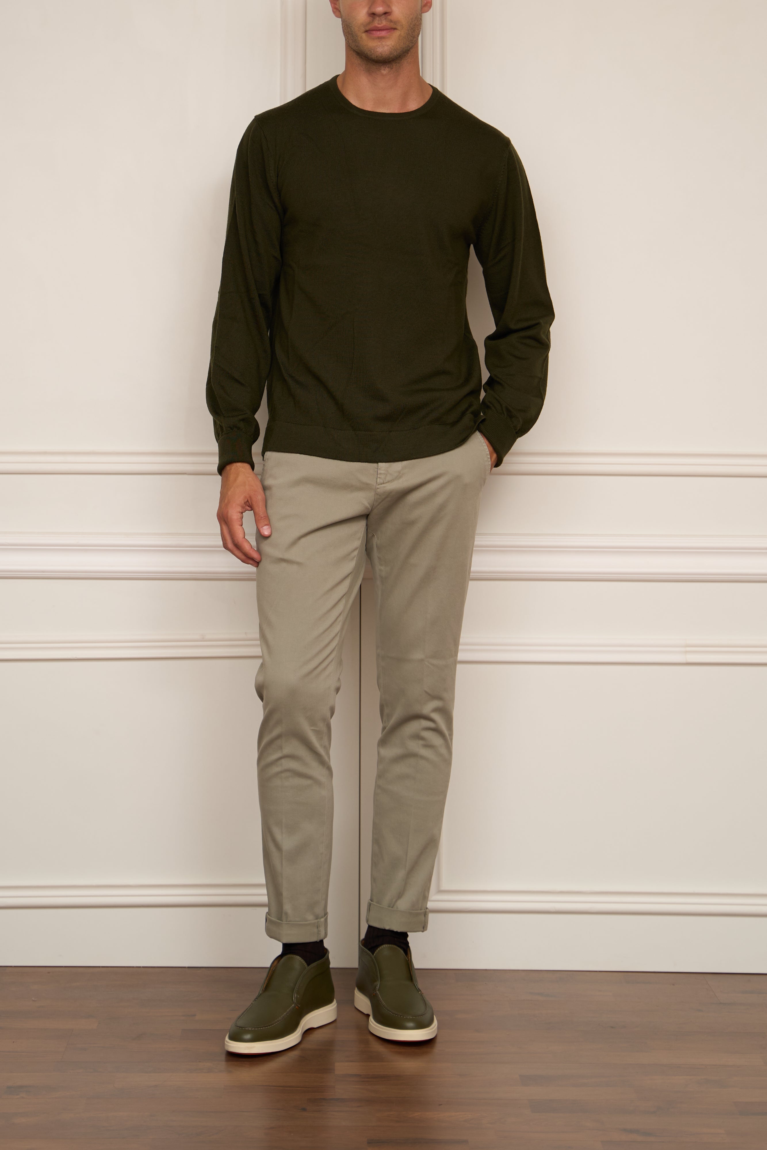 Merino Pullover in grün