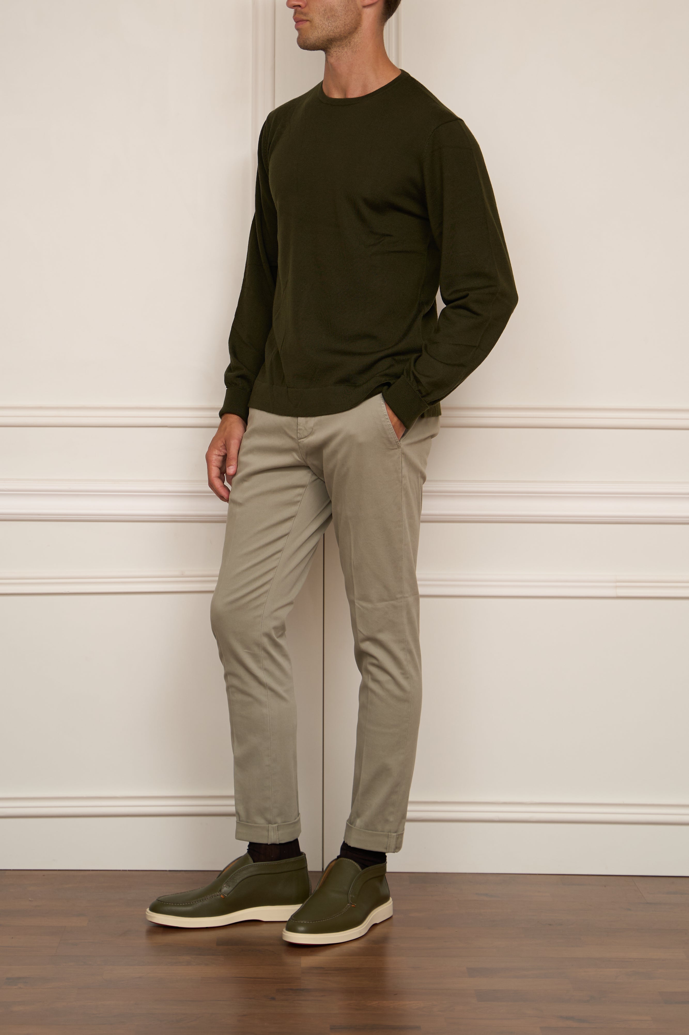 Merino Pullover in grün