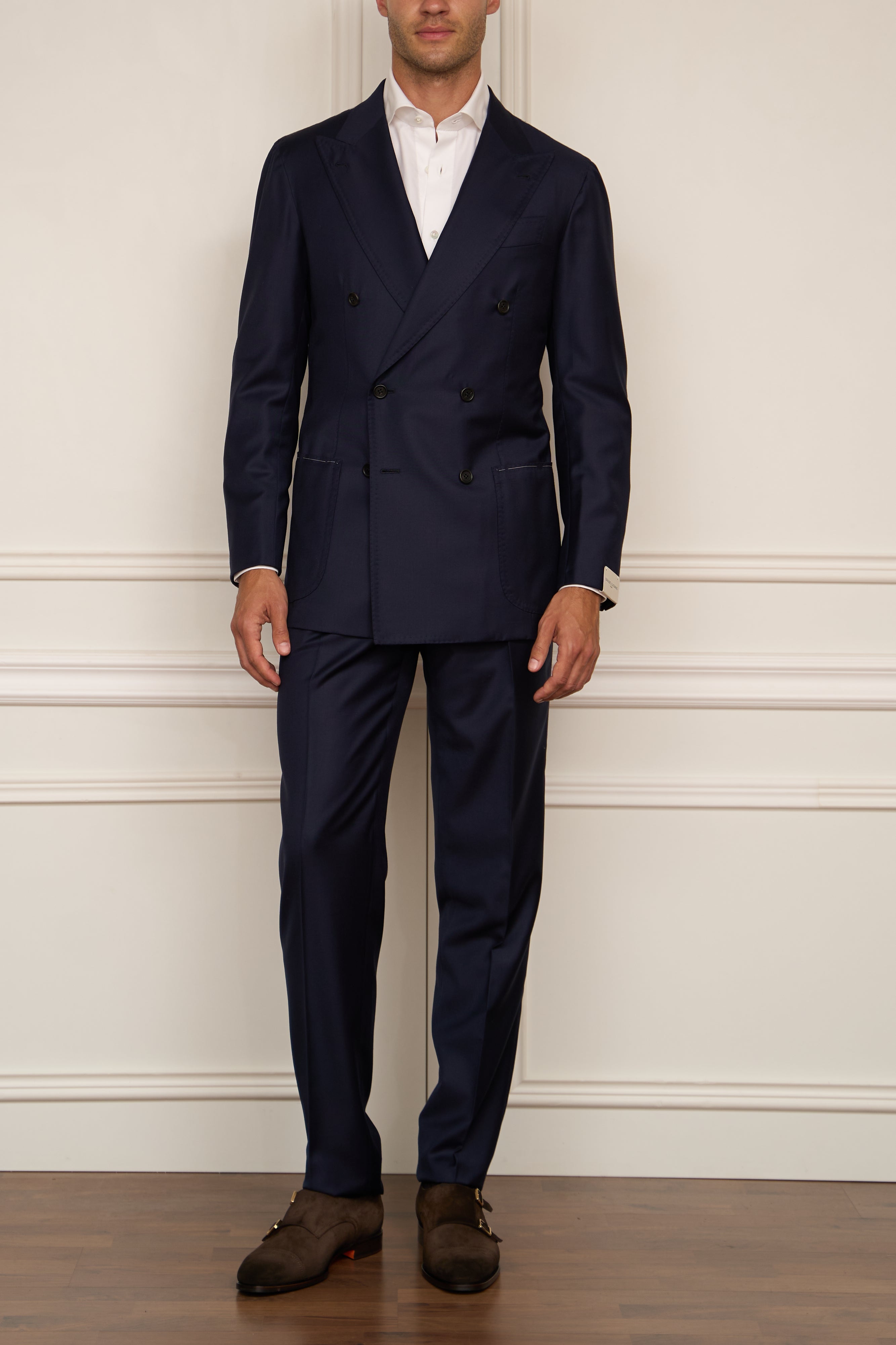 Zweireihiger Anzug in navy