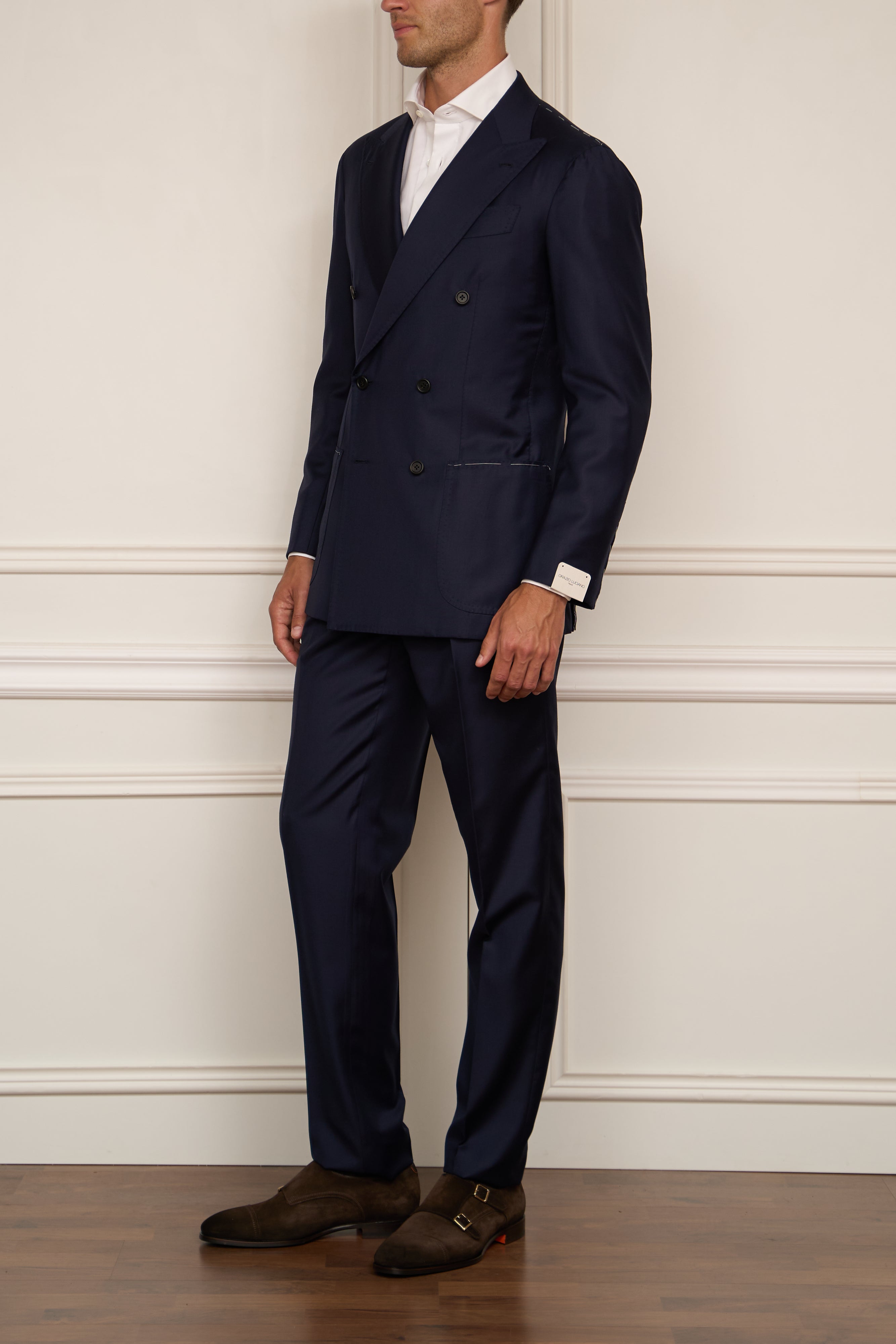 Zweireihiger Anzug in navy