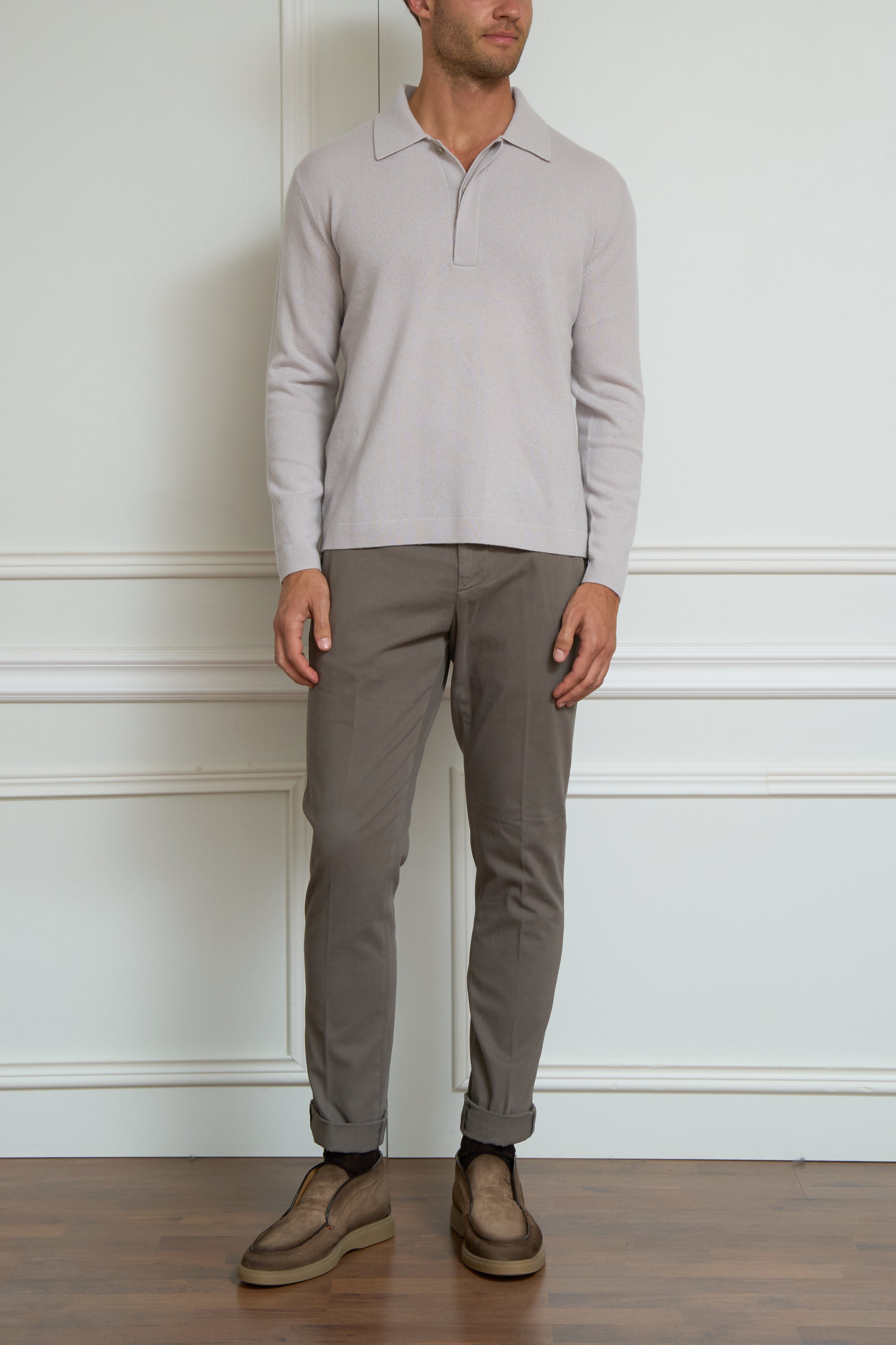 Lilac knit polo shirt