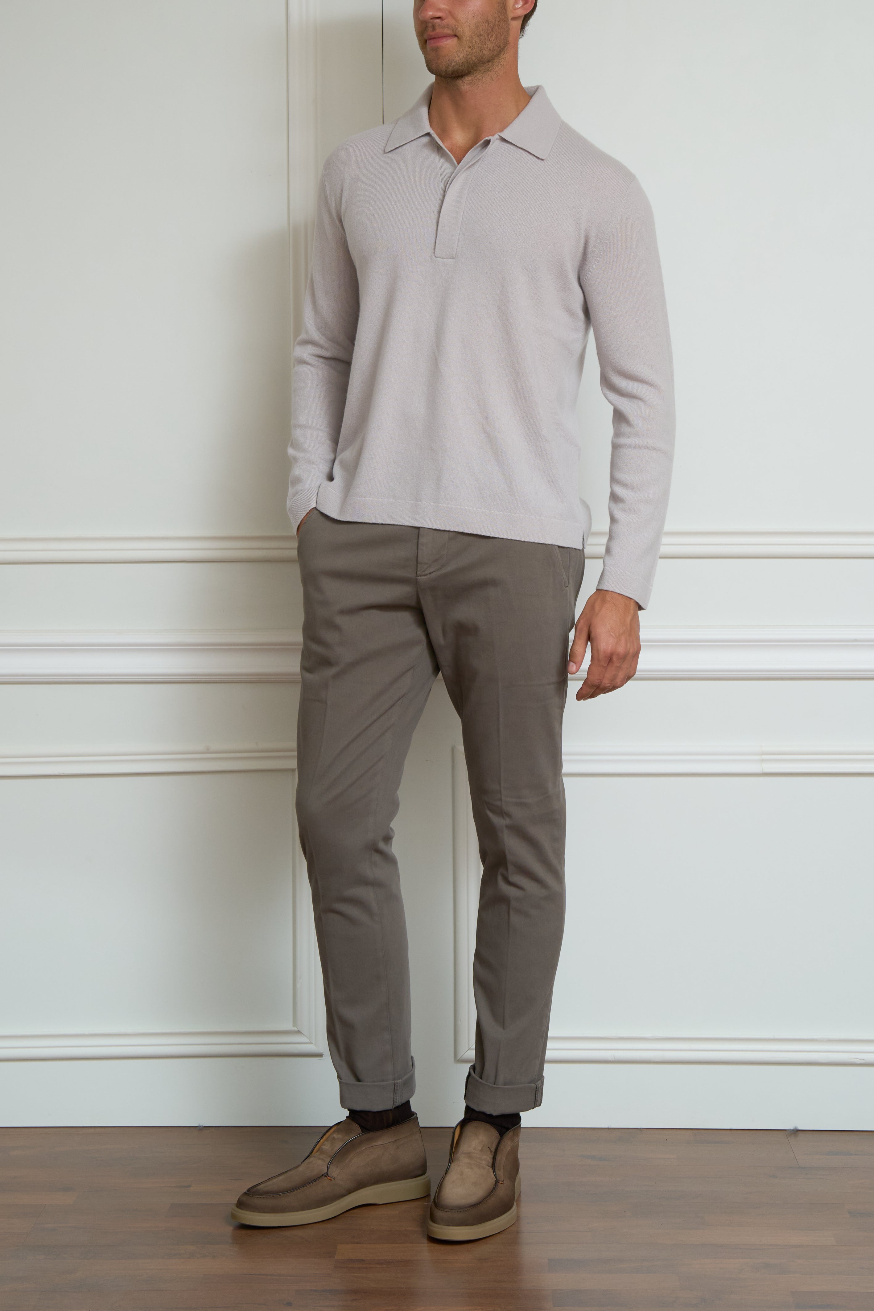 Lilac knit polo shirt