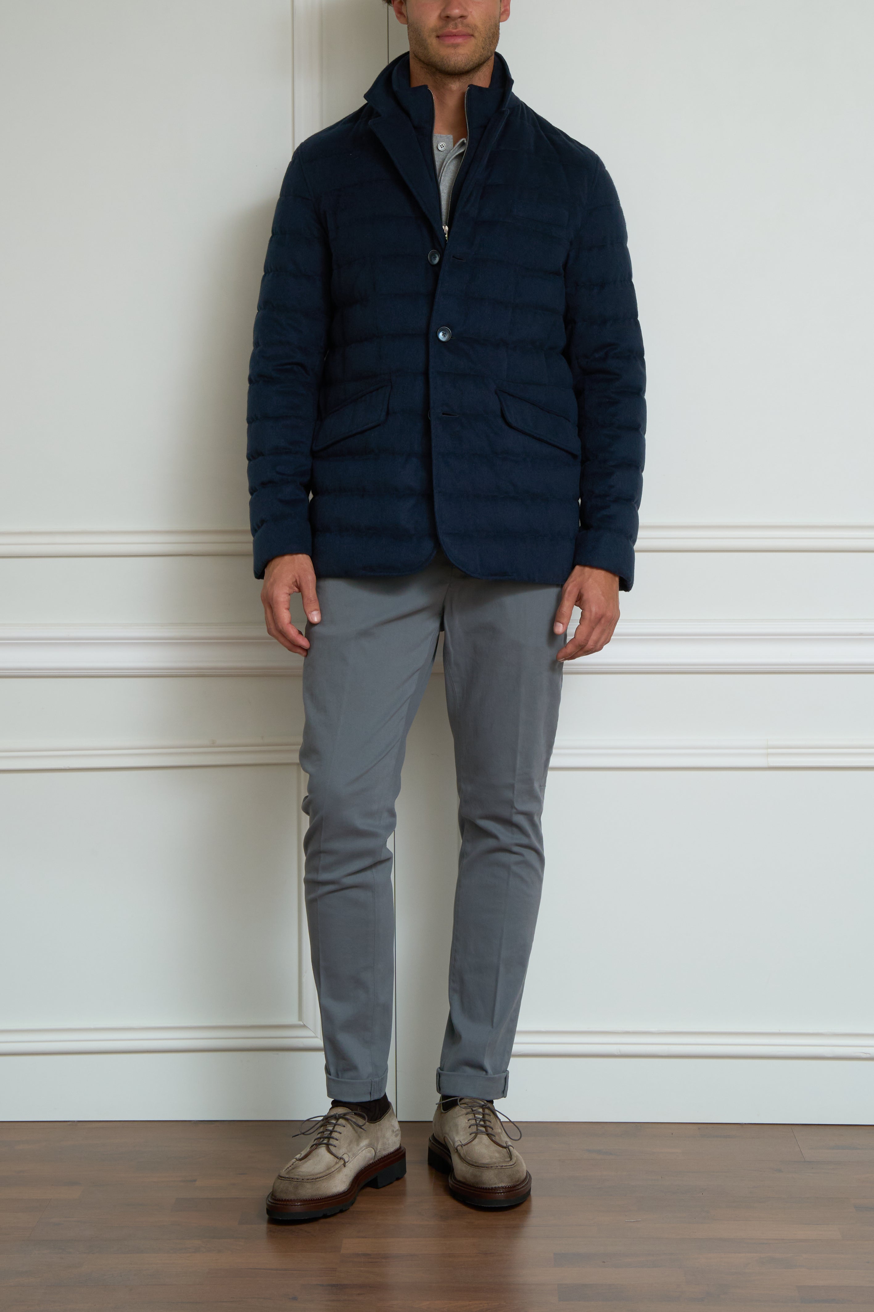 Steppjacke in marine
