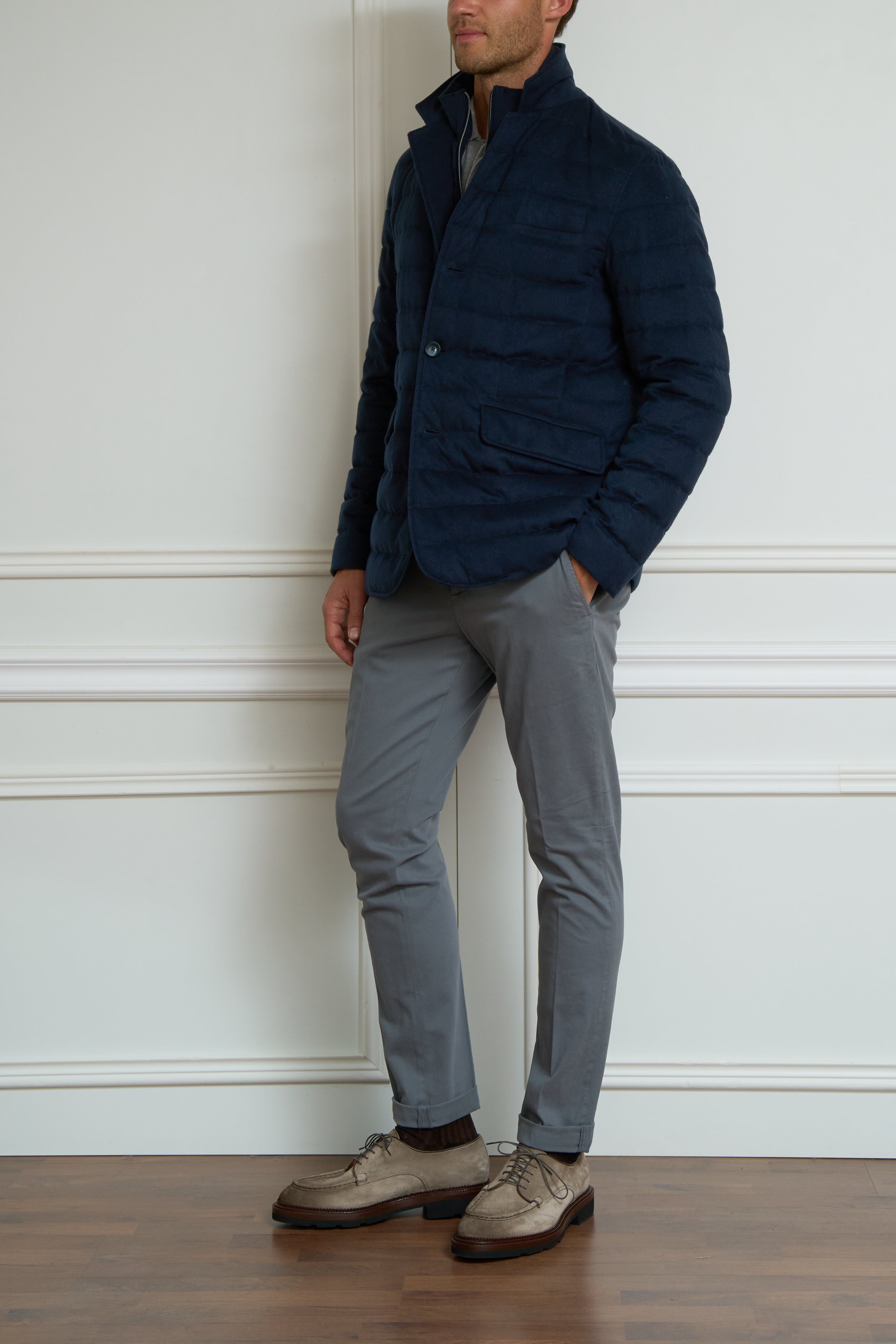 Steppjacke in marine